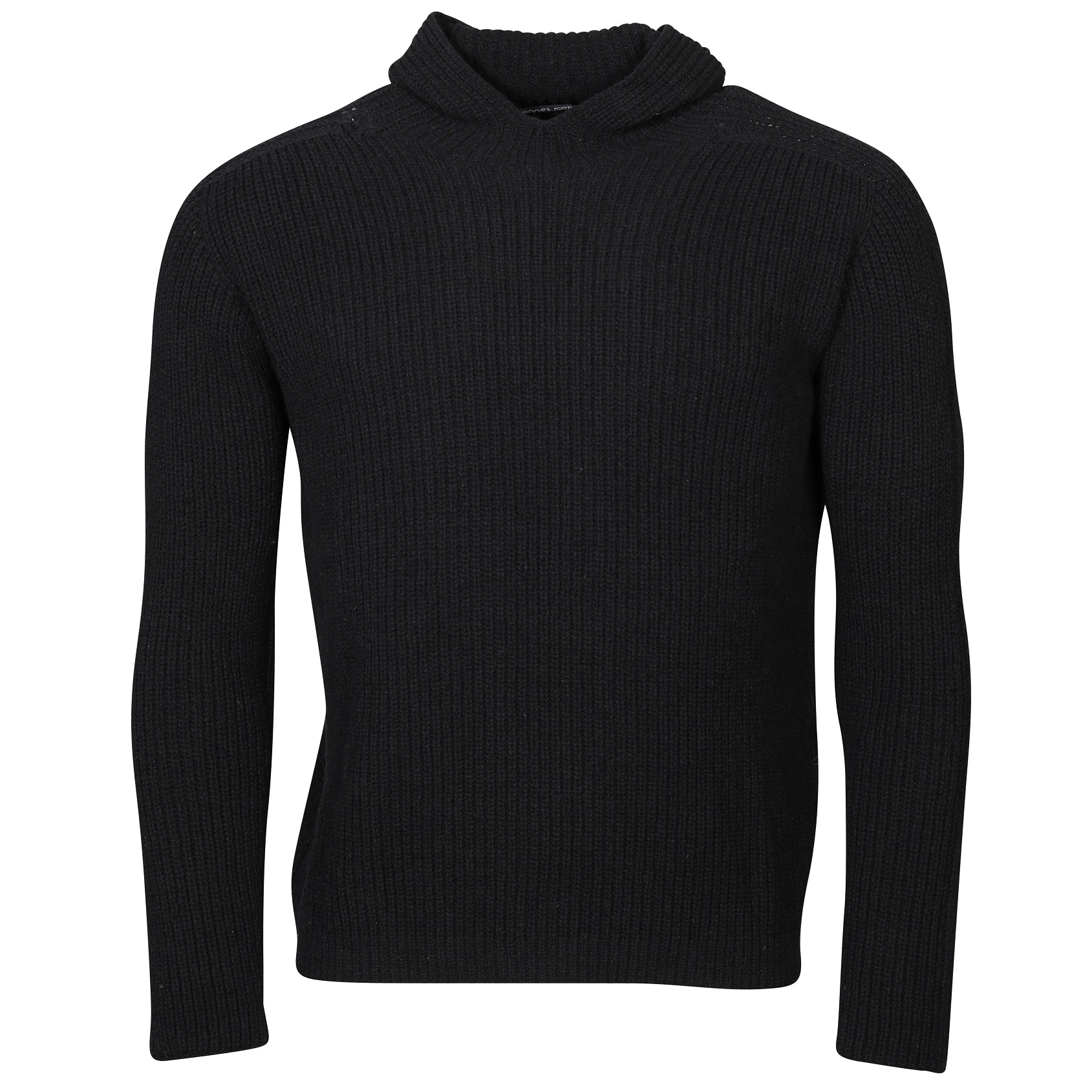 HANNES ROETHER Hooded Knit Pullover in Black