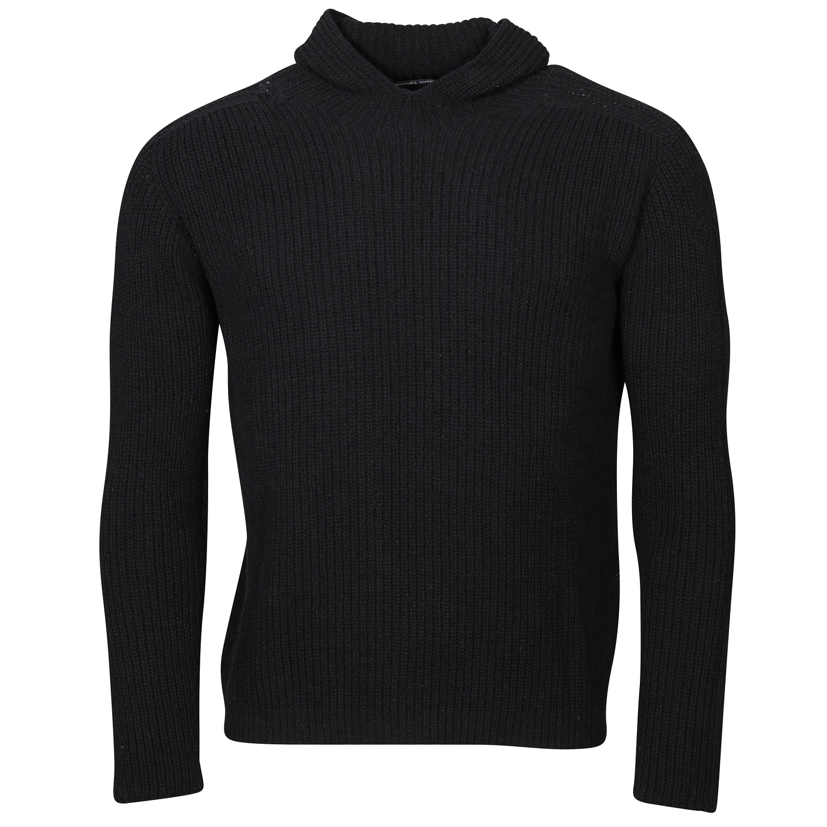 Hannes Roether Hooded Knit Pullover in Black