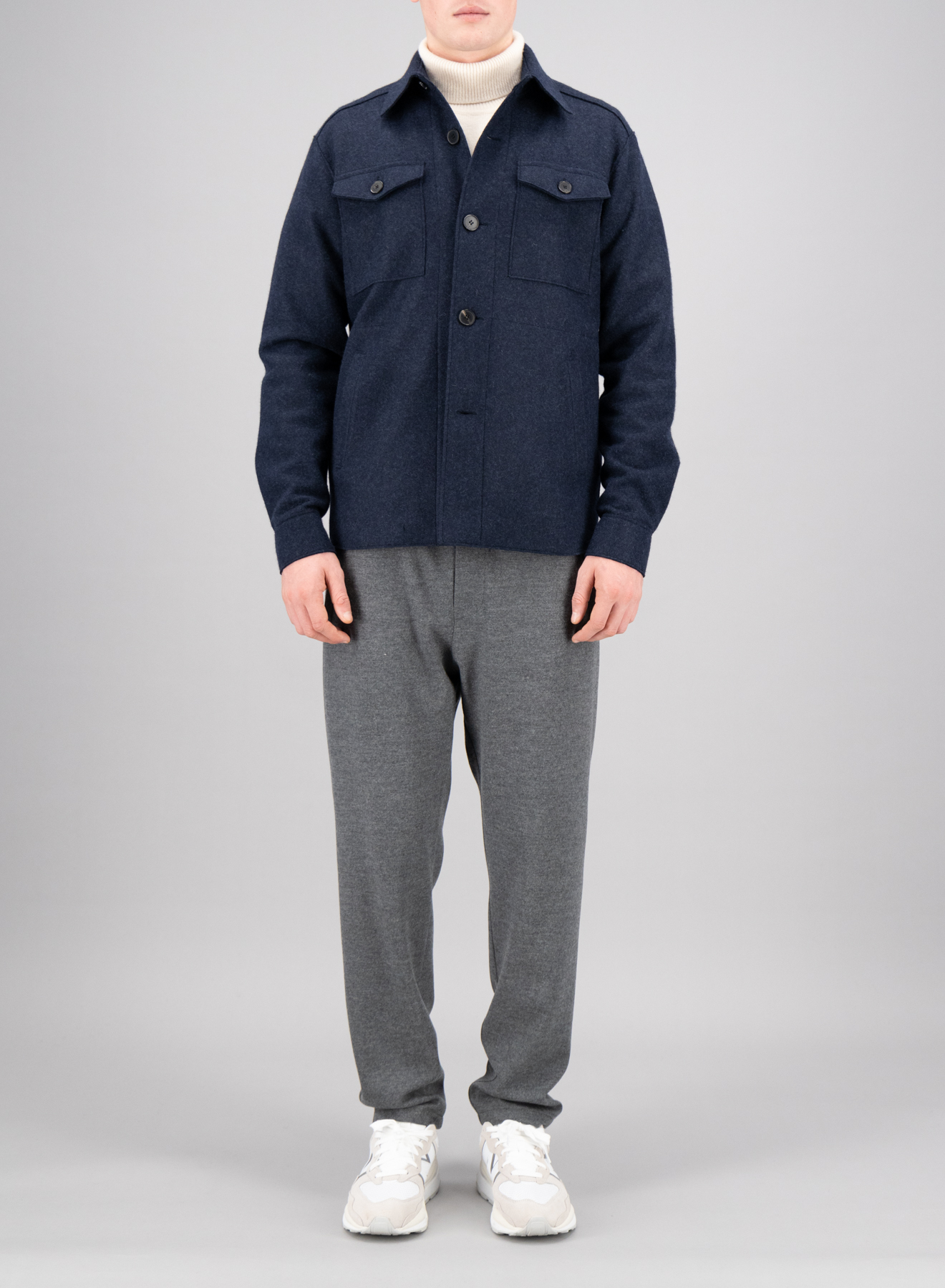 HARRIS WHARF Loro Piana Flannel Cashmere Overshirt