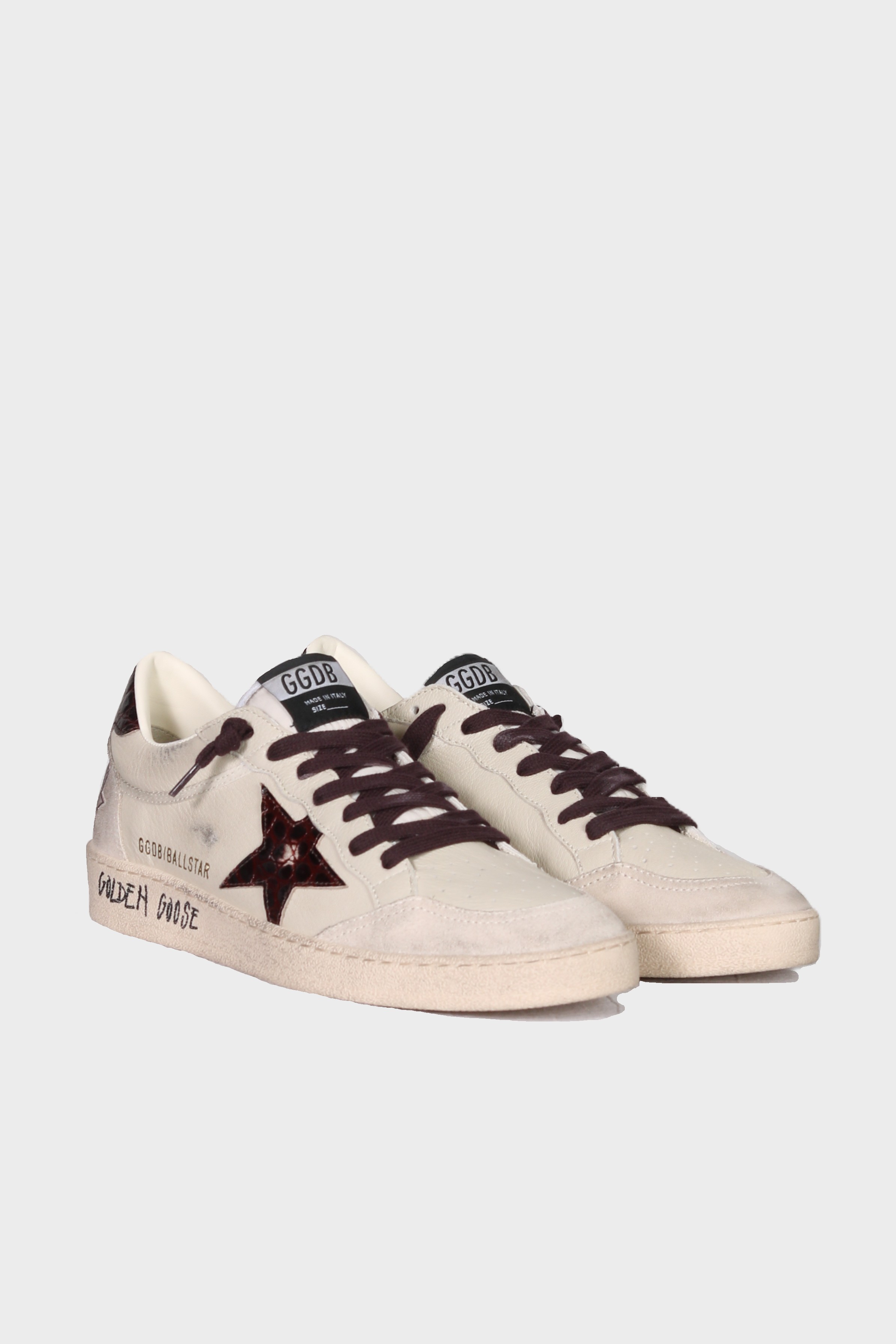 GOLDEN GOOSE Ballstar in Beige/Bordeaux