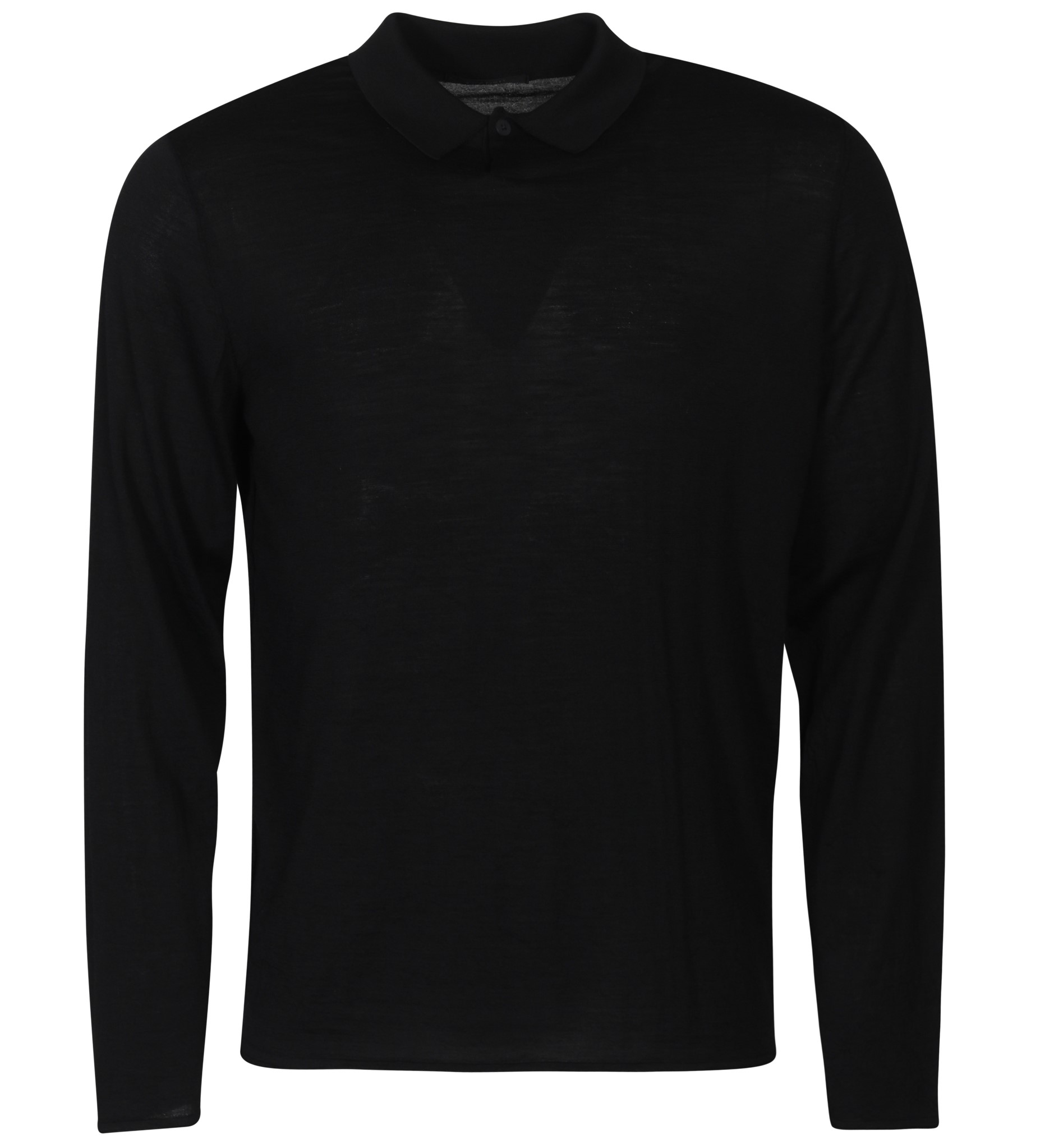 TRANSIT UOMO Polo Knit Pullover in Black