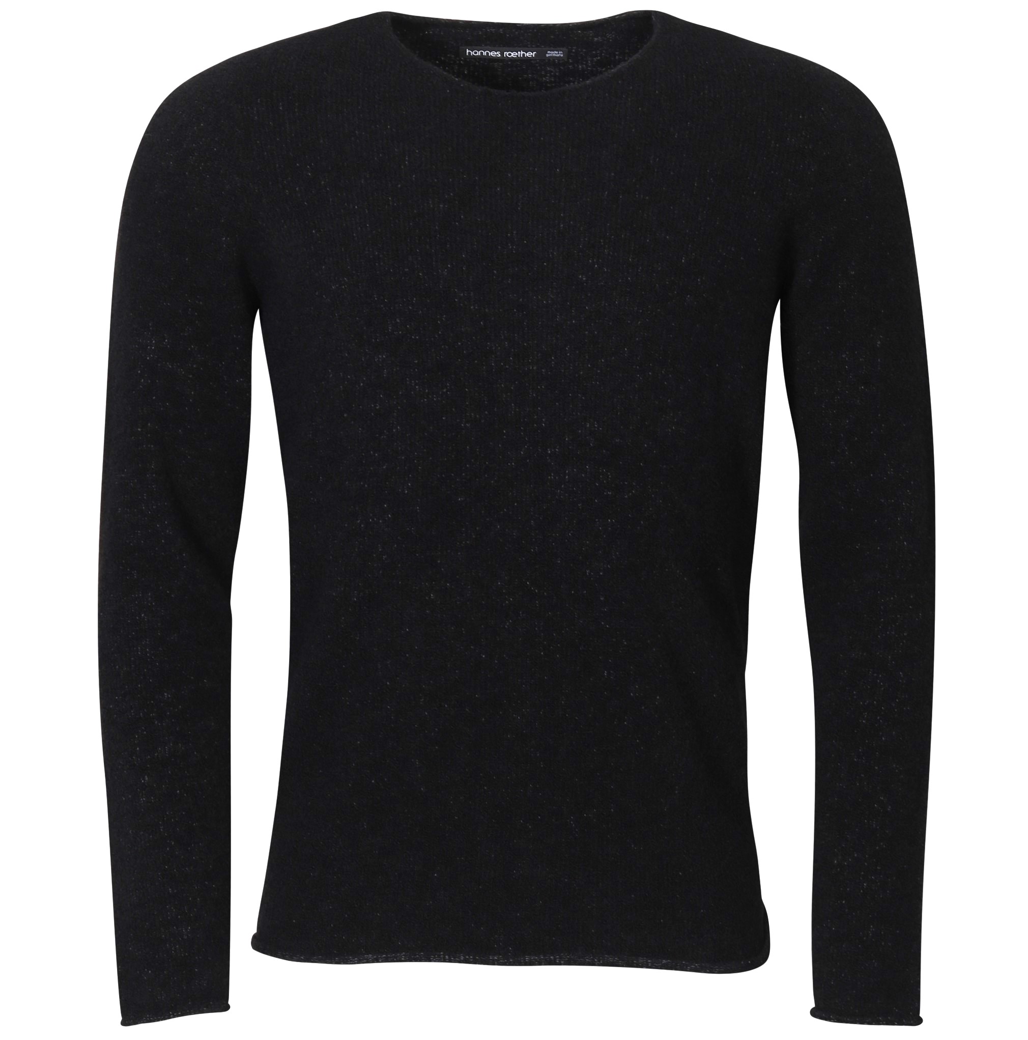 HANNES ROETHER Fluffy Knit Pullover in Black/Dark Grey