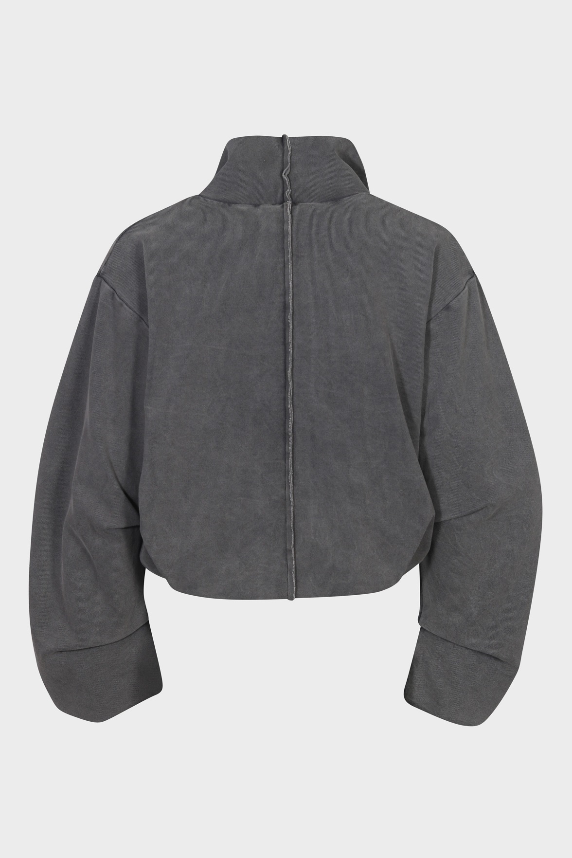 THOM KROM Oversize Cropped Zip Jacket in Used Grey
