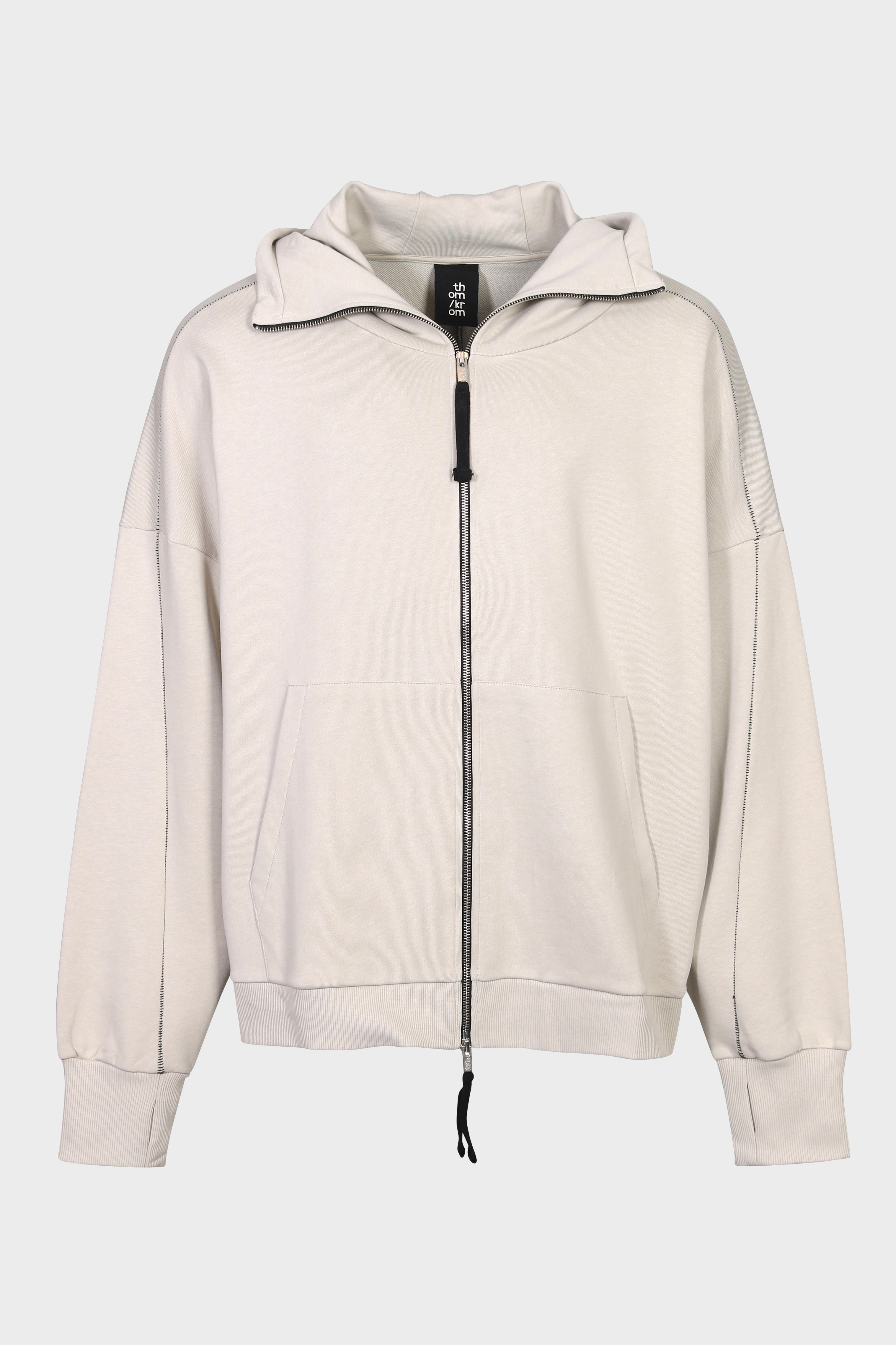 THOM KROM Oversize Zip Hoodie in Sand Shell L