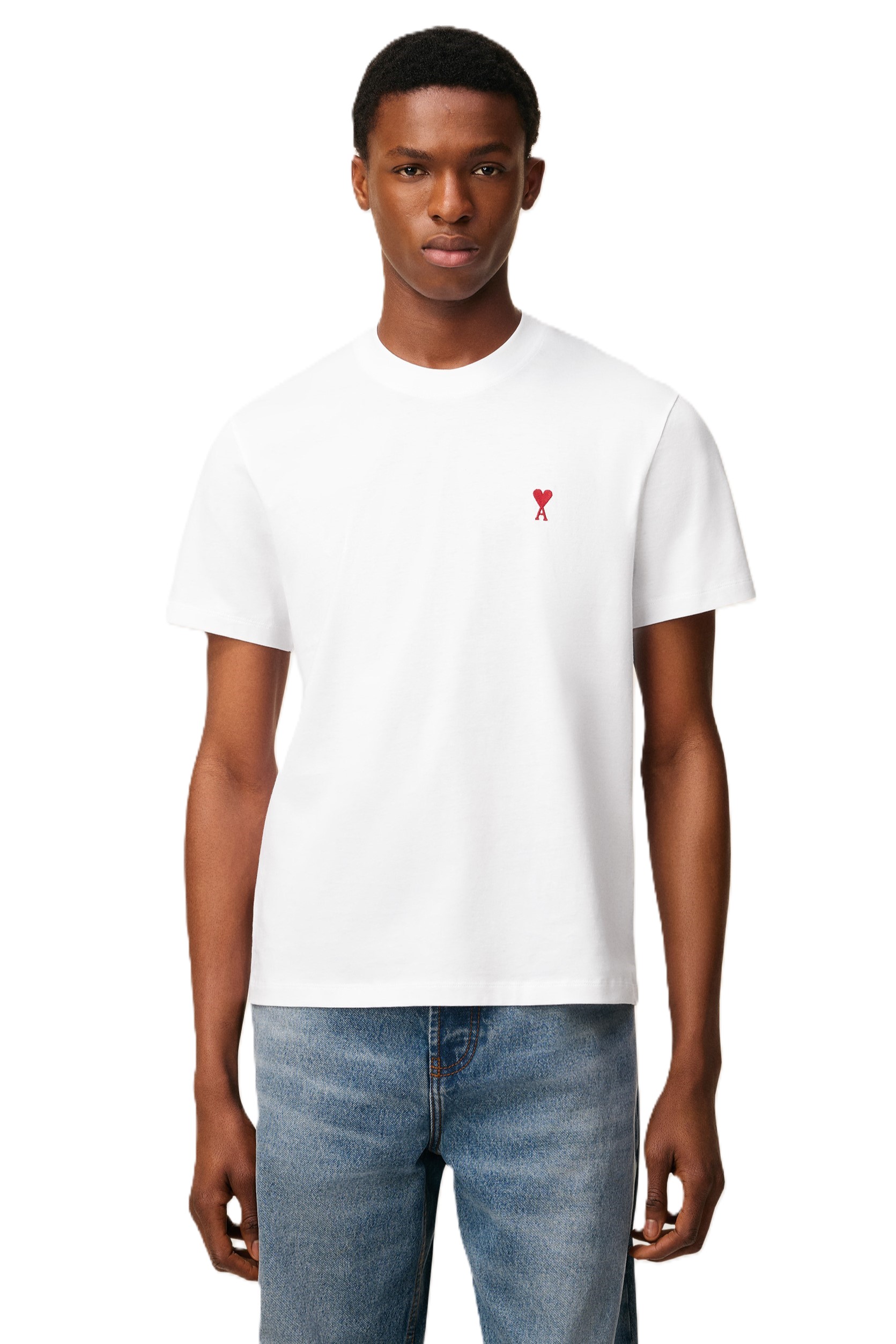 AMI PARIS de Coeur Classic Fit T-Shirt in White AMI PARIS de Coeur Classic Fit T-Shirt in White