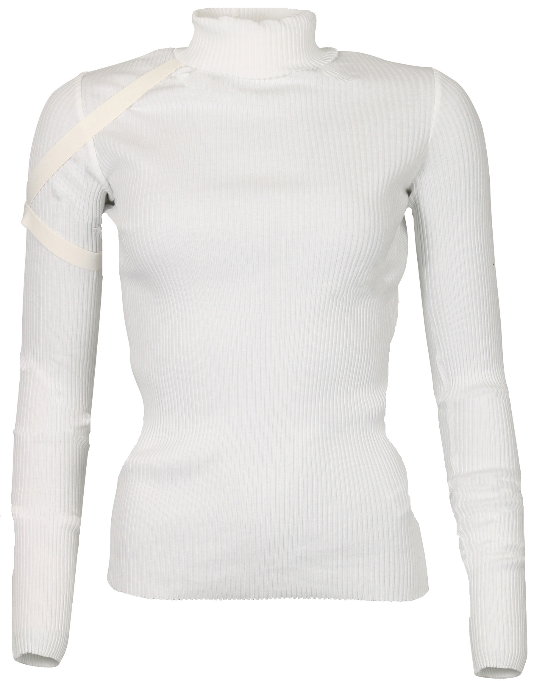 Helmut Lang Cotton Rib Turtleneck Offwhite