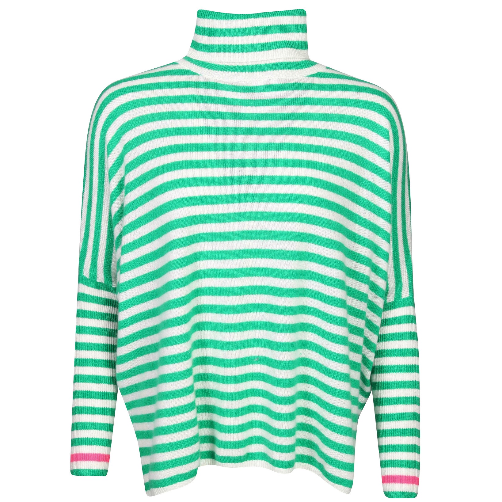 Absolut Cashmere Joanna Turtle Neck in Imperial/Rose Fluo Stripes