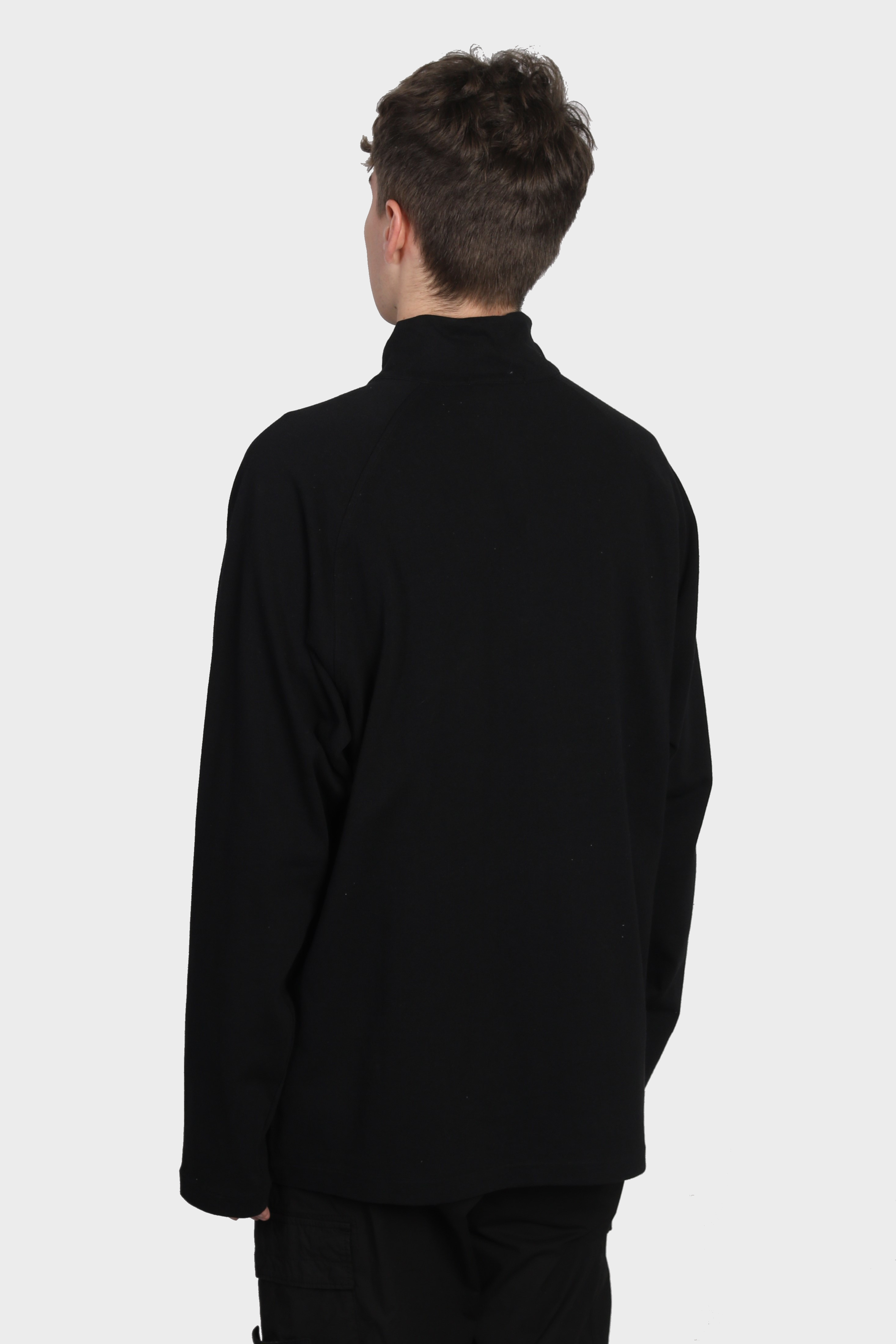 STONE ISLAND Stamp Half Zip Longsleeve in Black