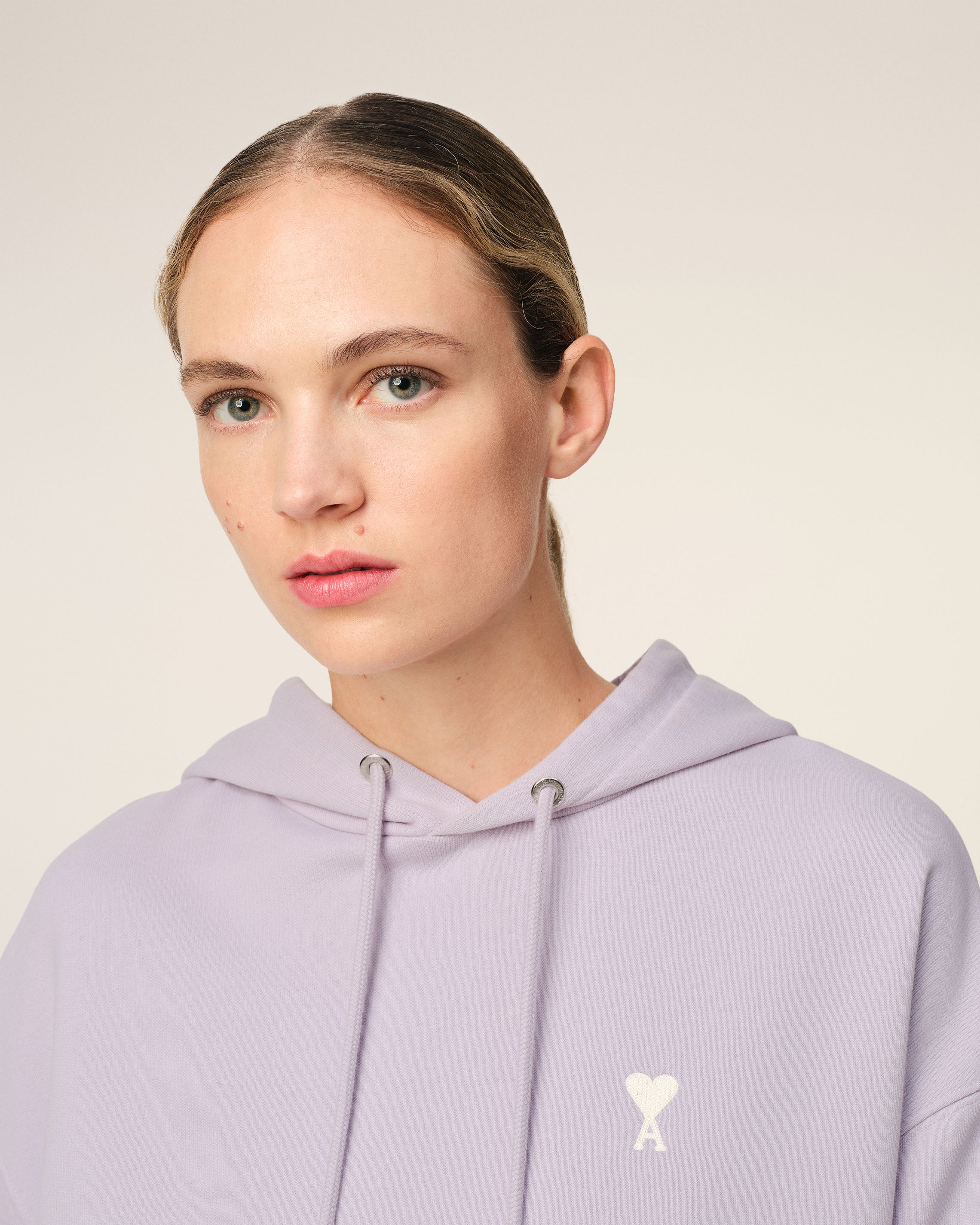 AMI PARIS Drawstring Hoodie in Lilac AMI PARIS Drawstring Hoodie in Lilac