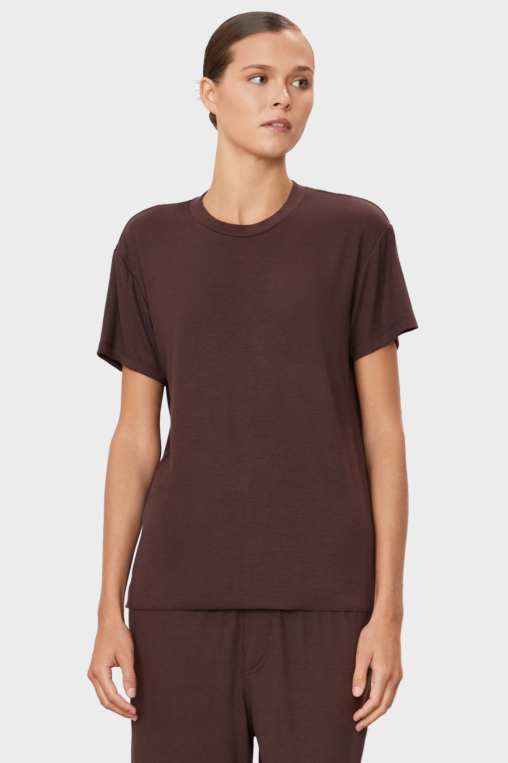 ÉTERNE Boyfriend T-Shirt in Espresso