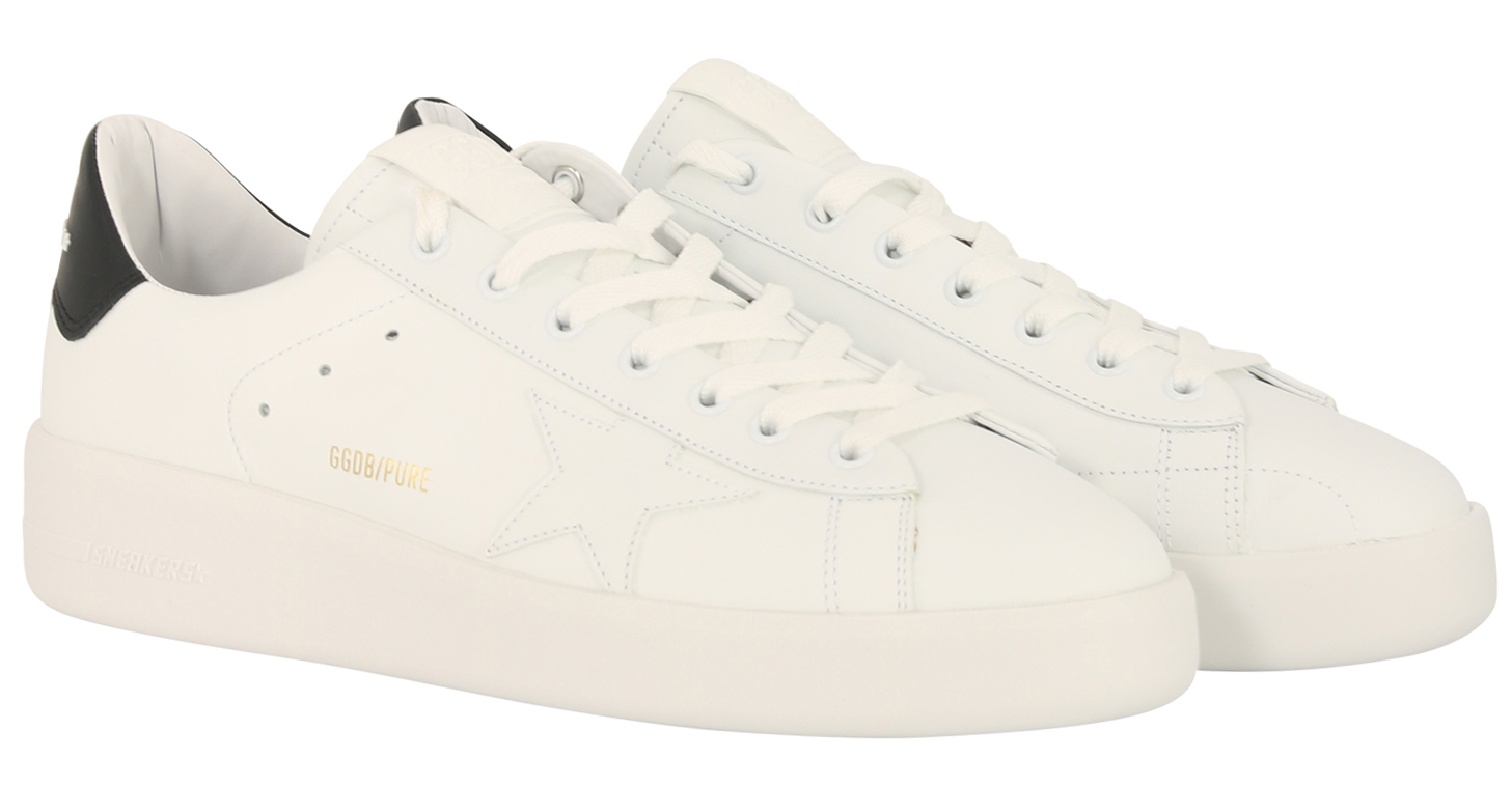 Golden Goose Sneaker Pure Star White Leather Black Heel 44