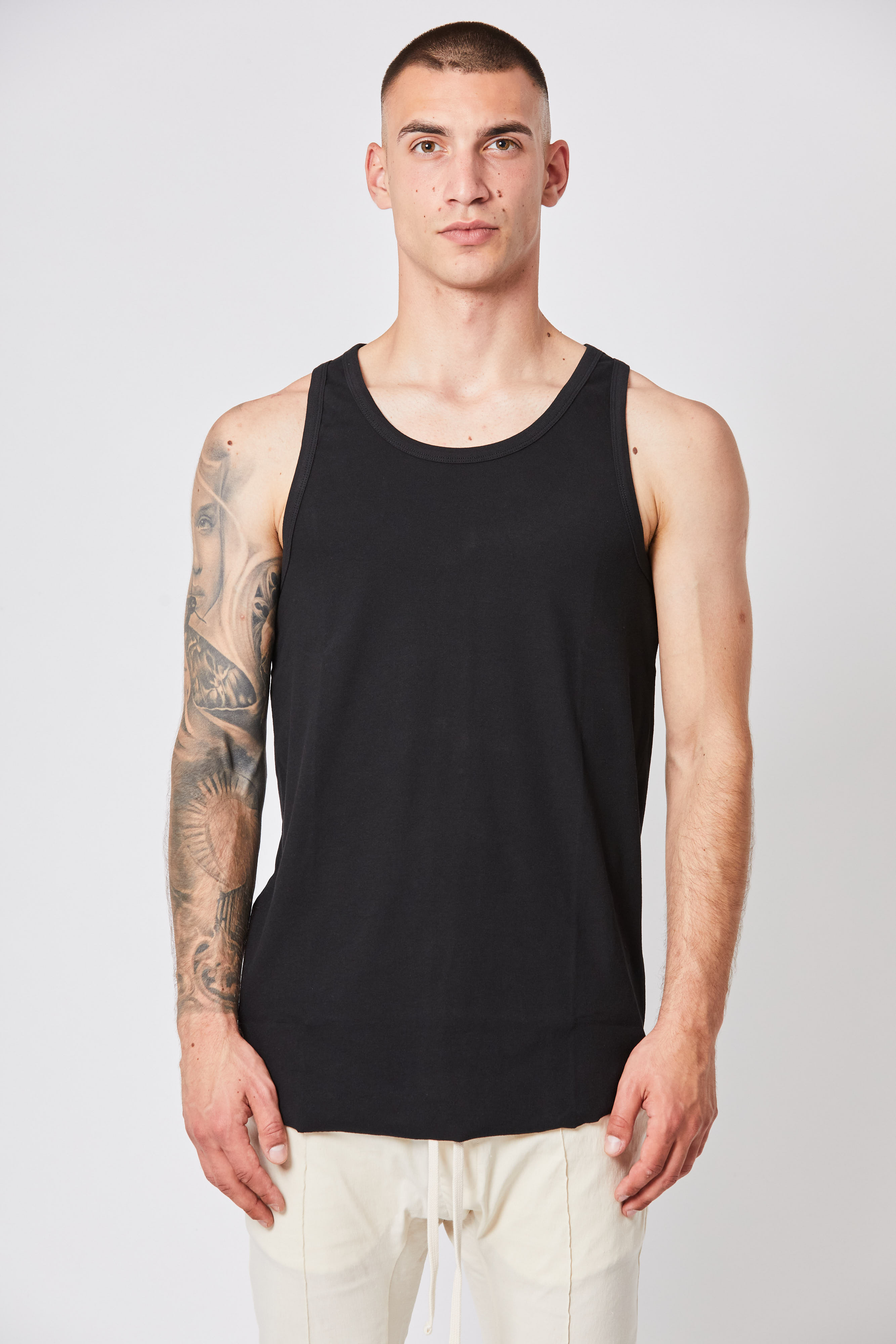 Thom Krom Oversize Rib Tank in Black