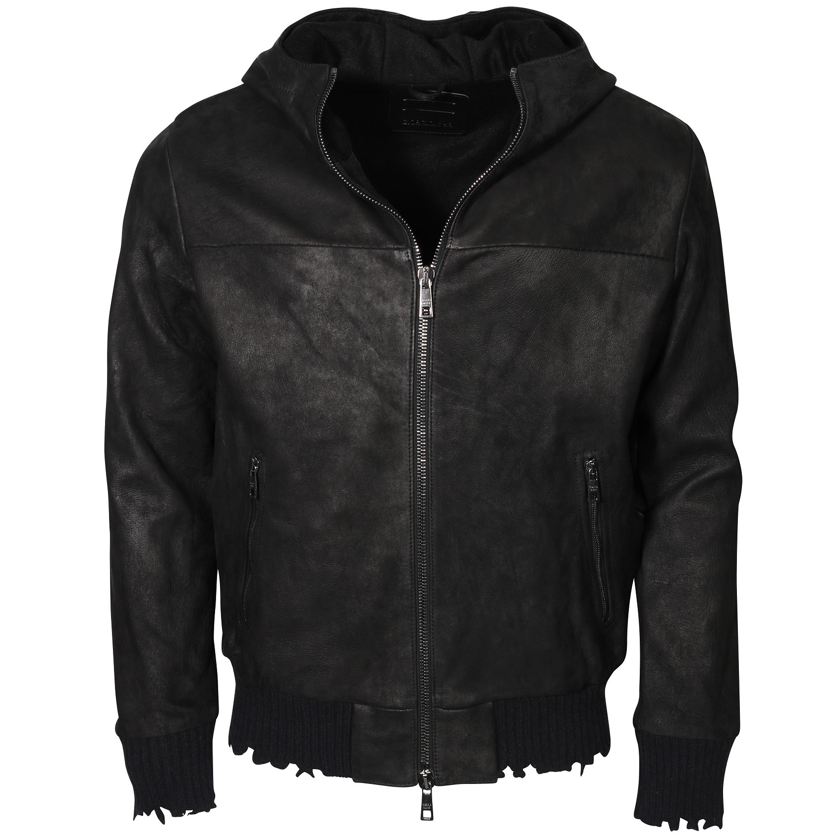 GIORGIO BRATO Hooded Leatherjacket Washed