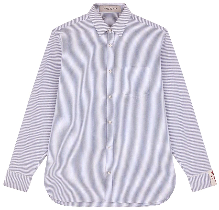 GOLDEN GOOSE Regular Shirt Alvise Striped Cotton Oxford