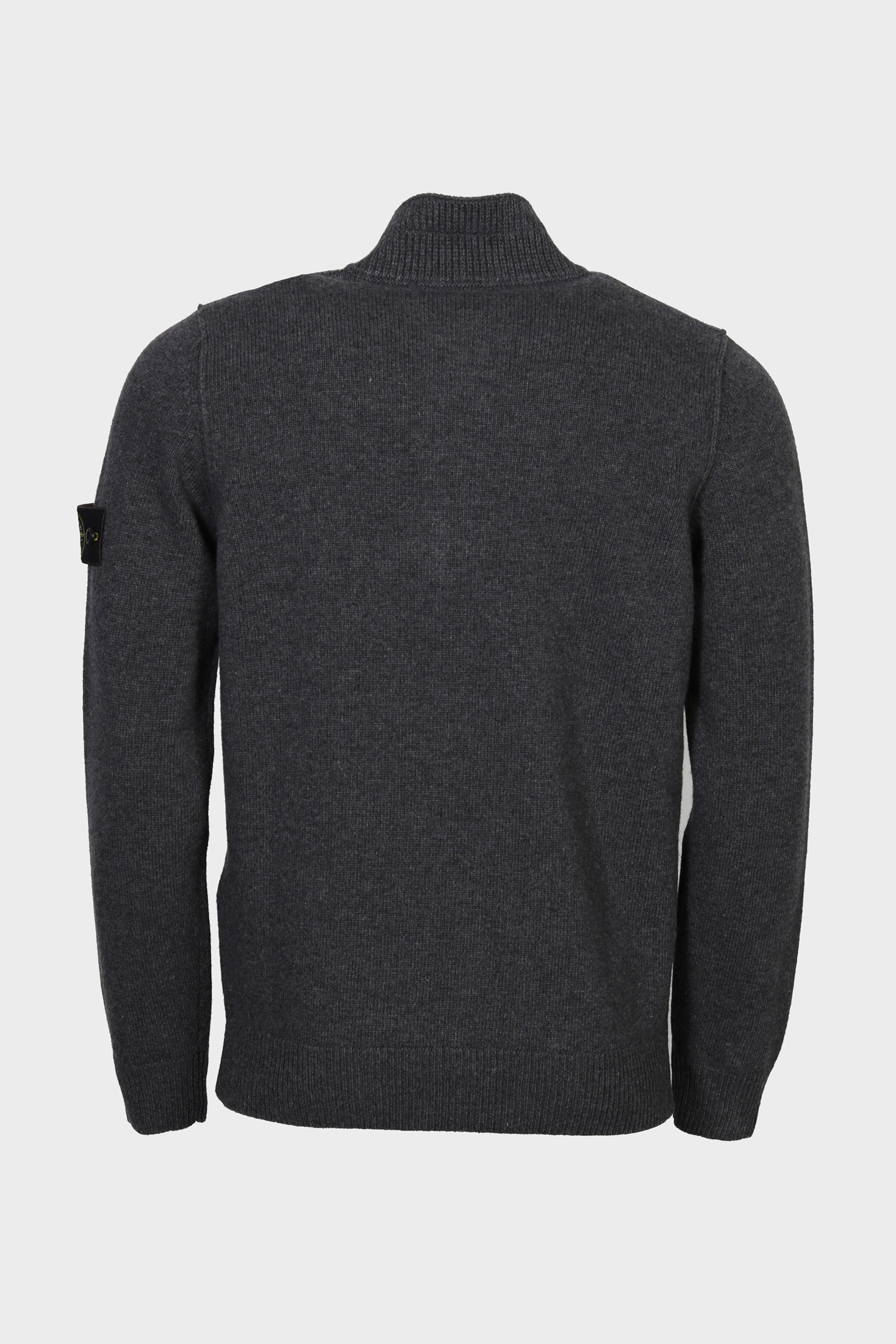 STONE ISLAND Heavy Knit Half Zip Pullover in Dark Grey Melange XXL