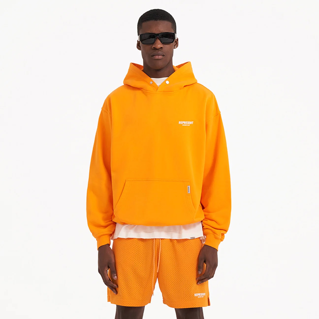REPRESENT Owners Club Hoodie in Neon Orange XXL