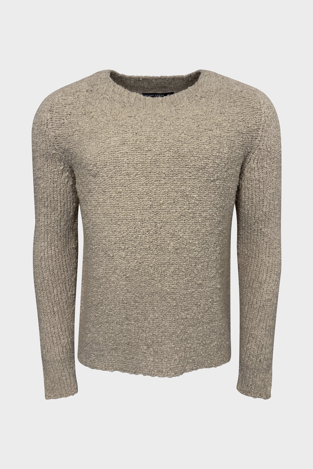HANNES ROETHER Fluffy Wool Sweater in Beige