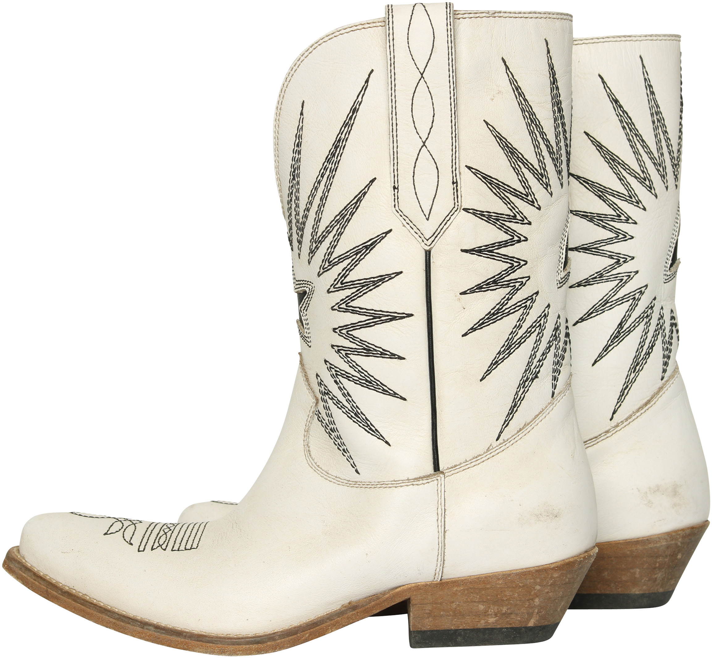 Golden Goose Cowboy Boots White/Black