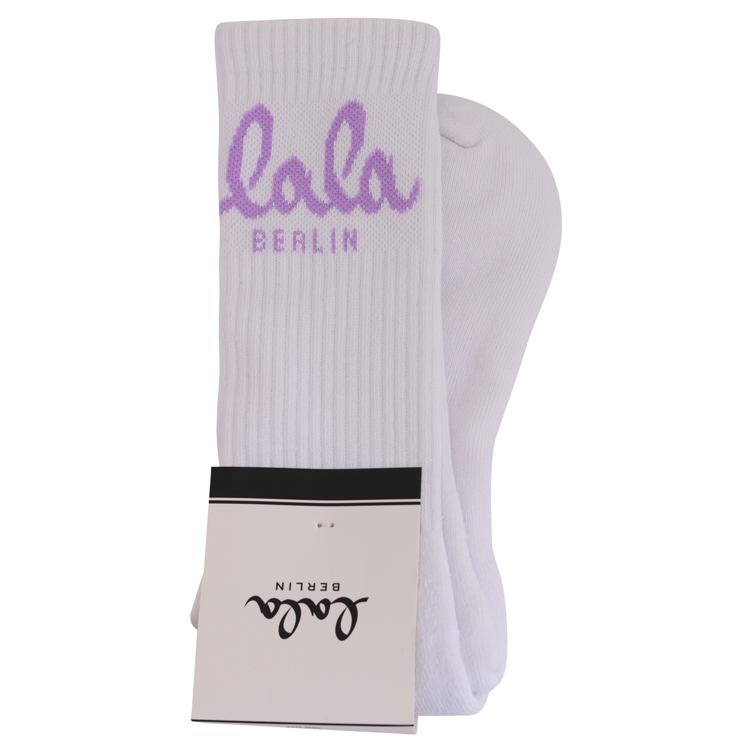 Lala Berlin Socks Sanny White Lavender Logo