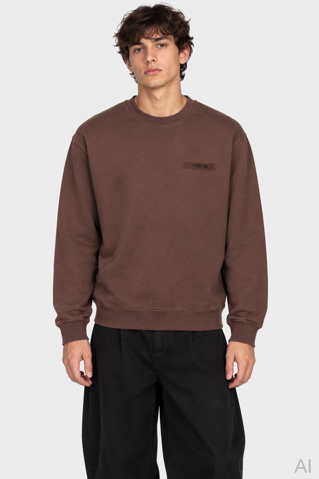 JACQUEMUS Grosgrain Sweatshirt in Brown