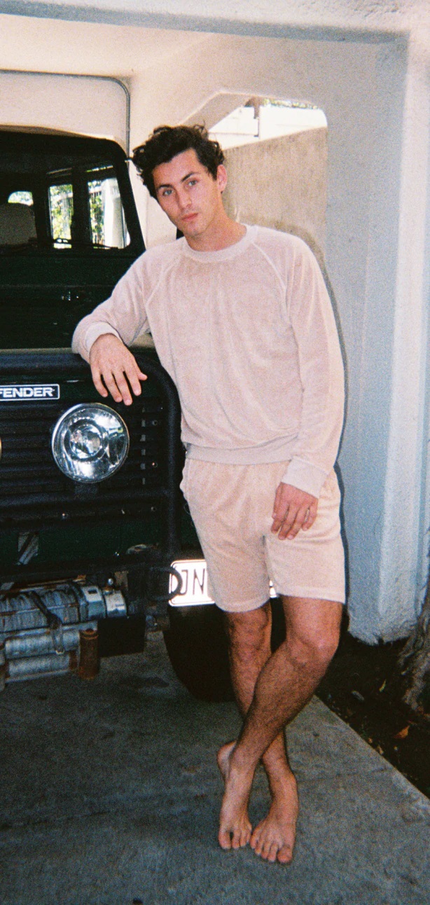 Jasper Los Angeles Terry Crewneck Sweatshirt Sunset in Clover/Green S