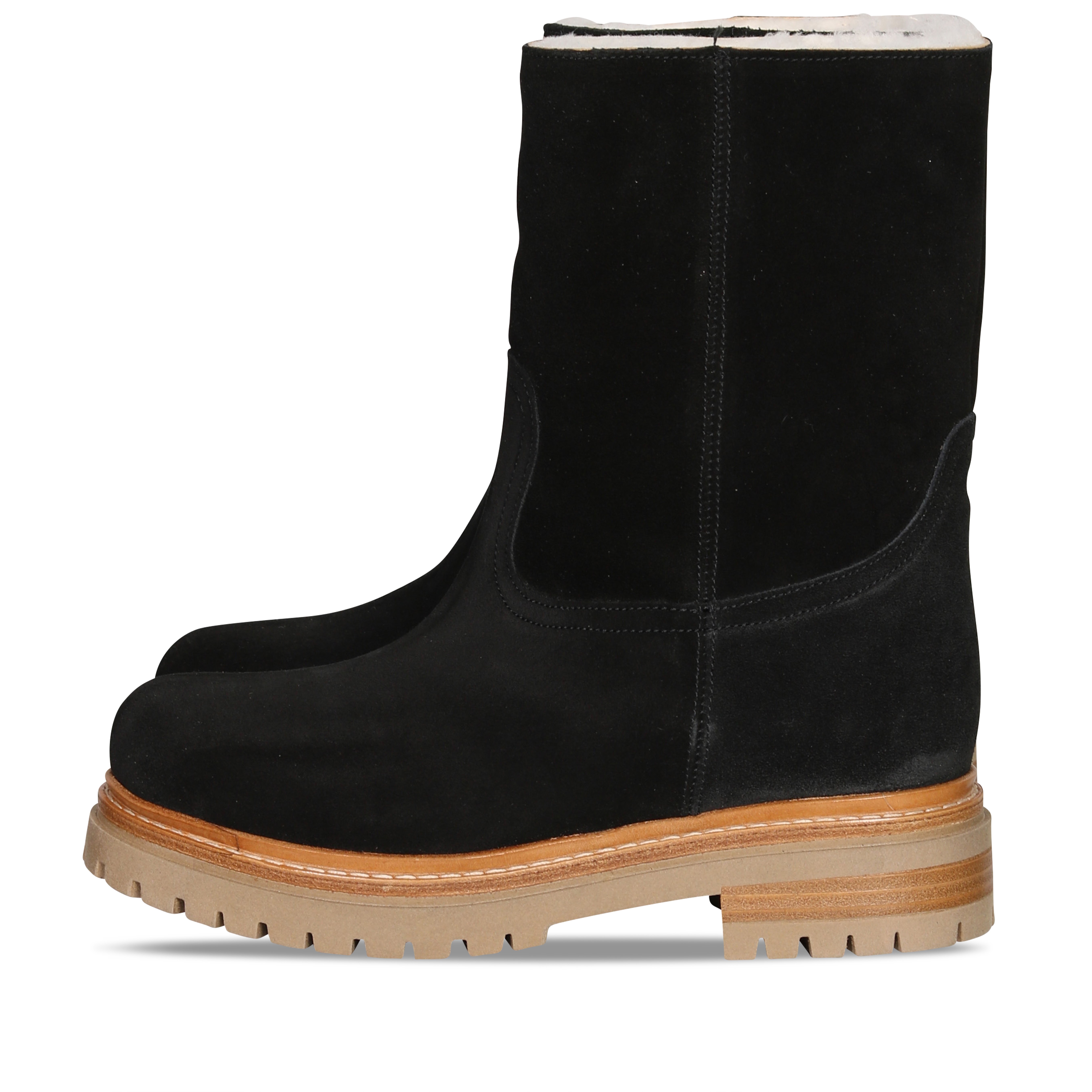 Ennequadro Boots in Black Suede/Fur