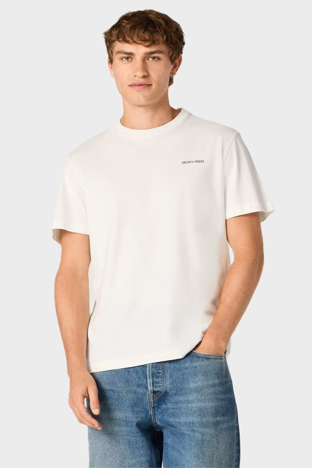 GOLDEN GOOSE Logo T-Shirt in Vintage White