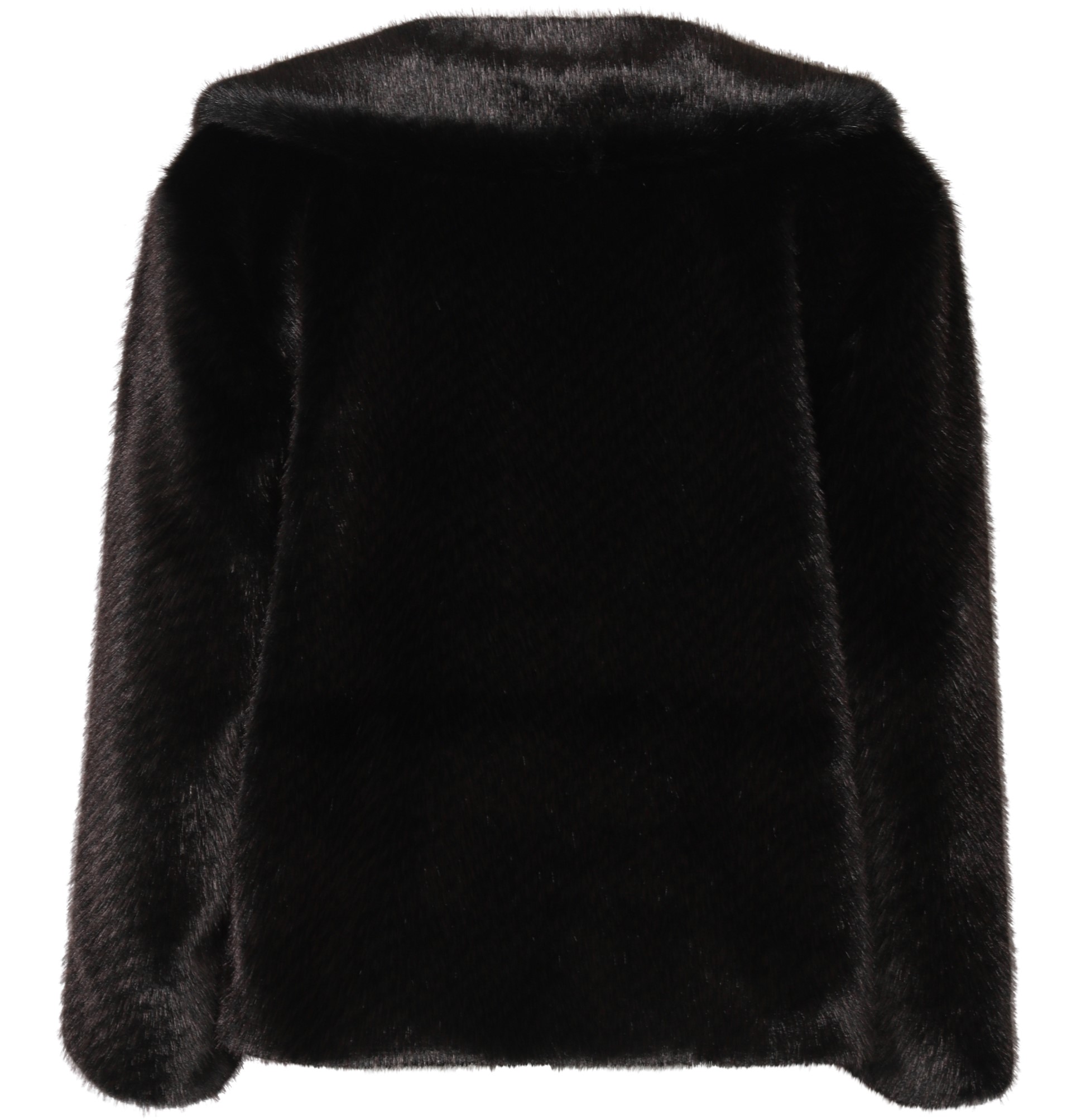 ANINE BING Hilary Faux Fur Jacket in Black/Brown XS