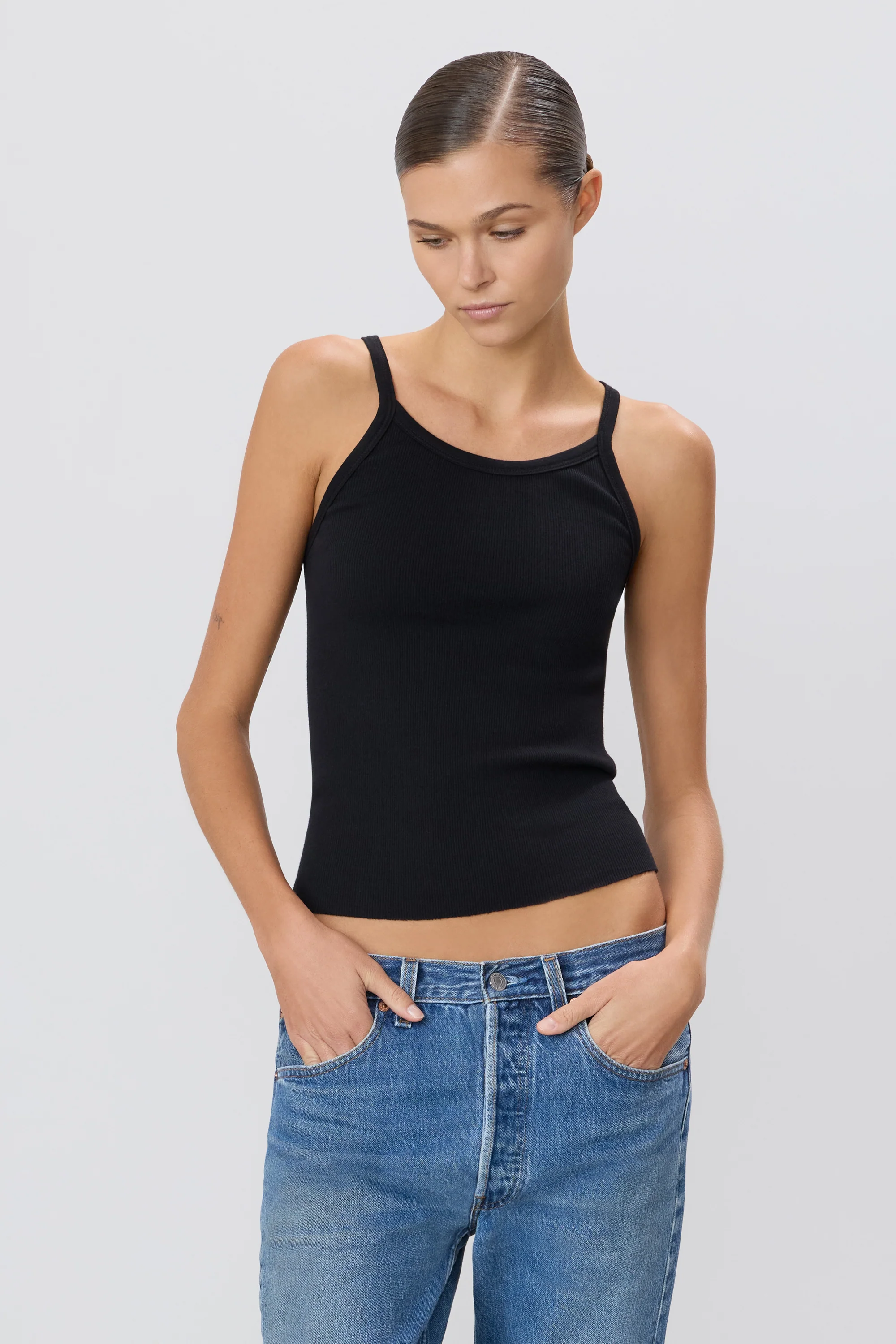 ÉTERNE Rib Tank Top in Black ÉTERNE Rib Tank Top in Black XL