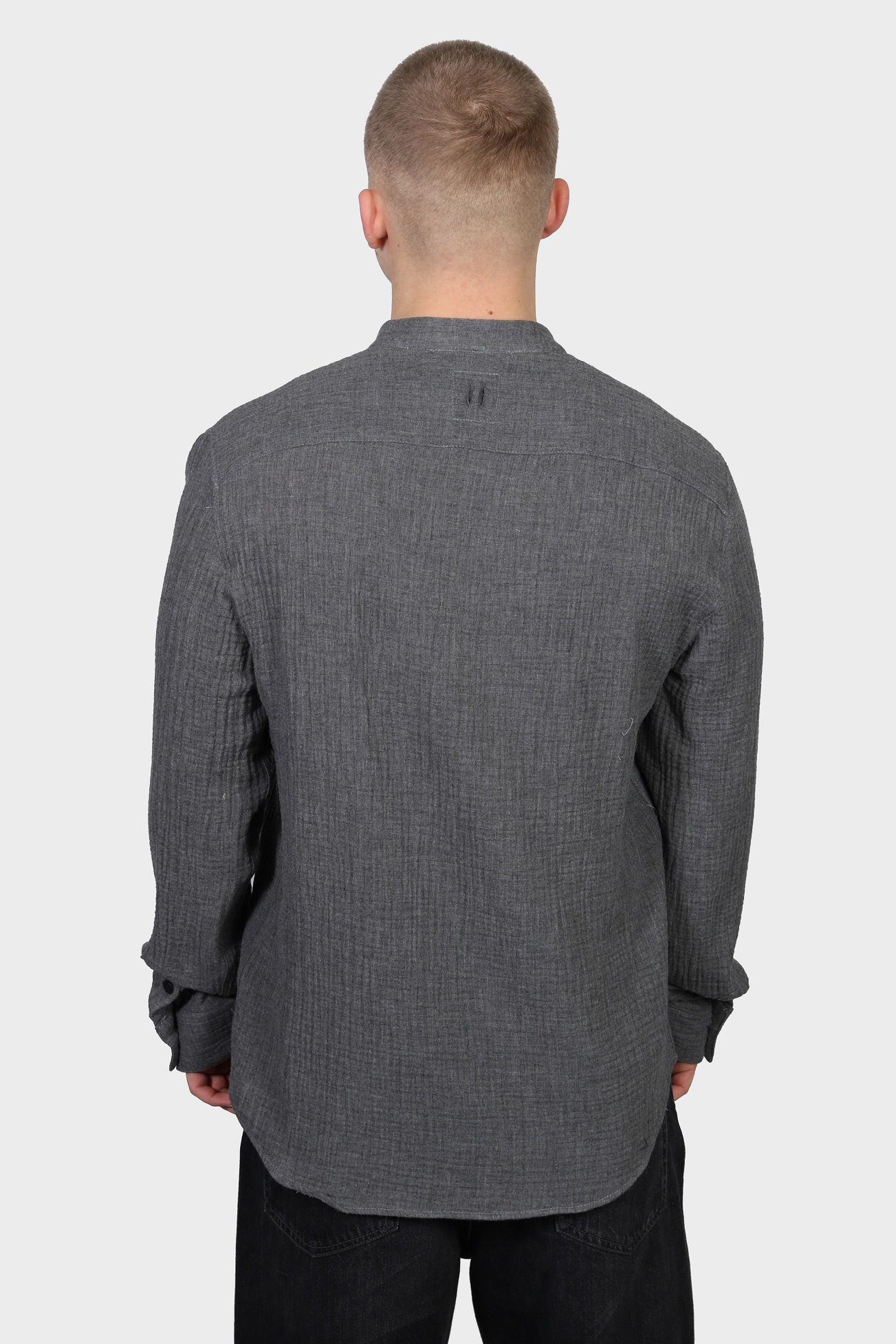 HANNES ROETHER Cotton Shirt in Dark Grey HANNES ROETHER Cotton Shirt in Dark Grey