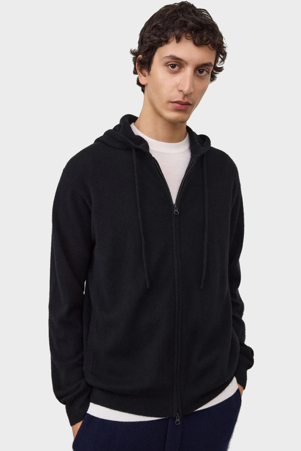 LISA YANG Emerson Cashmere Zip Hoodie in Black