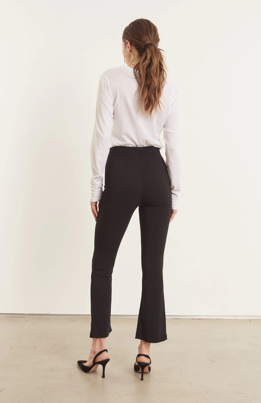 SPRWMN Crop Flare Pants in Black M