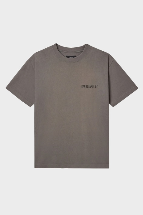 PURPLE-BRAND Heavy Cotton Logo Stitched T-Shirt in Brown/Grey