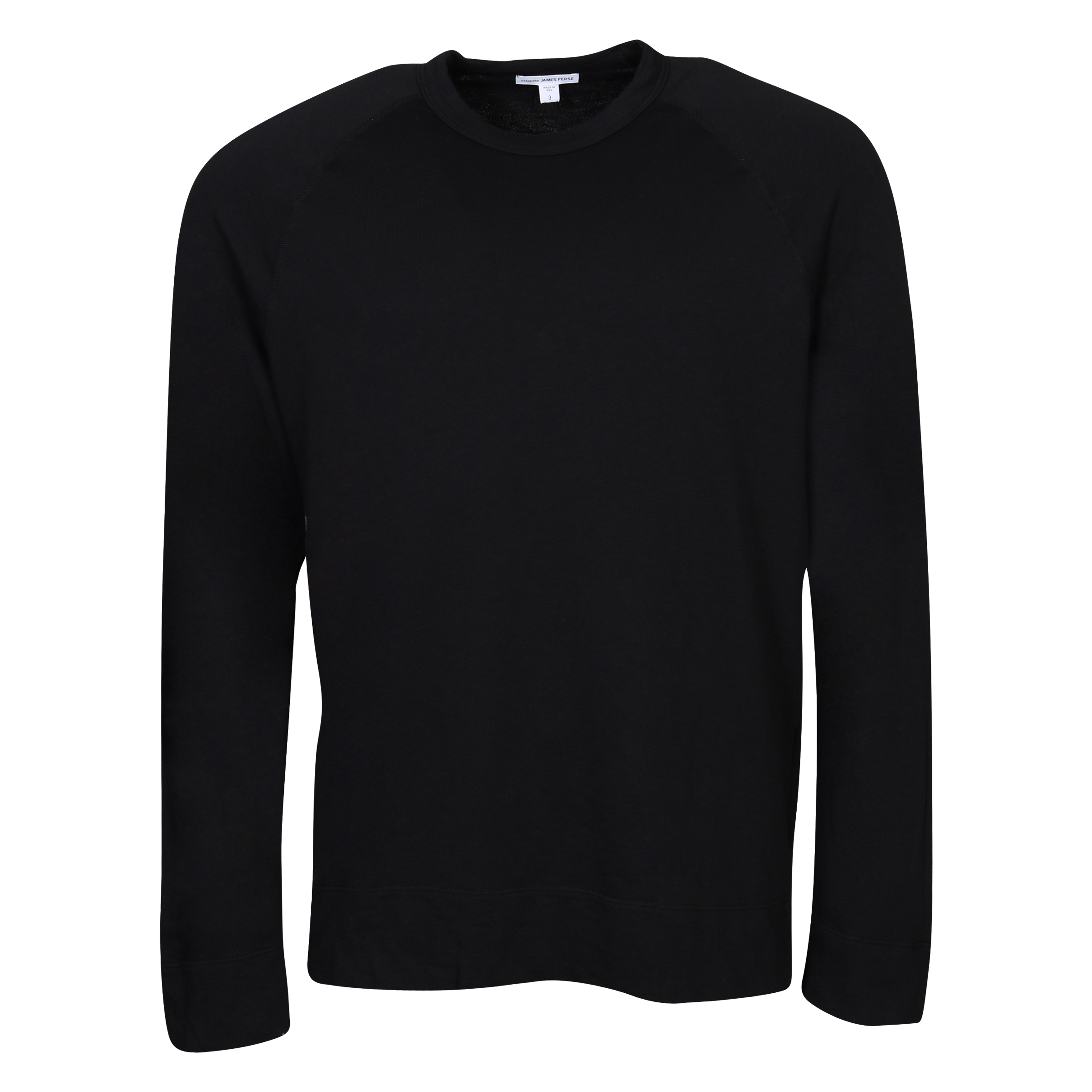 James Perse Vintage Cotton Raglan Sweater in Black 3/L