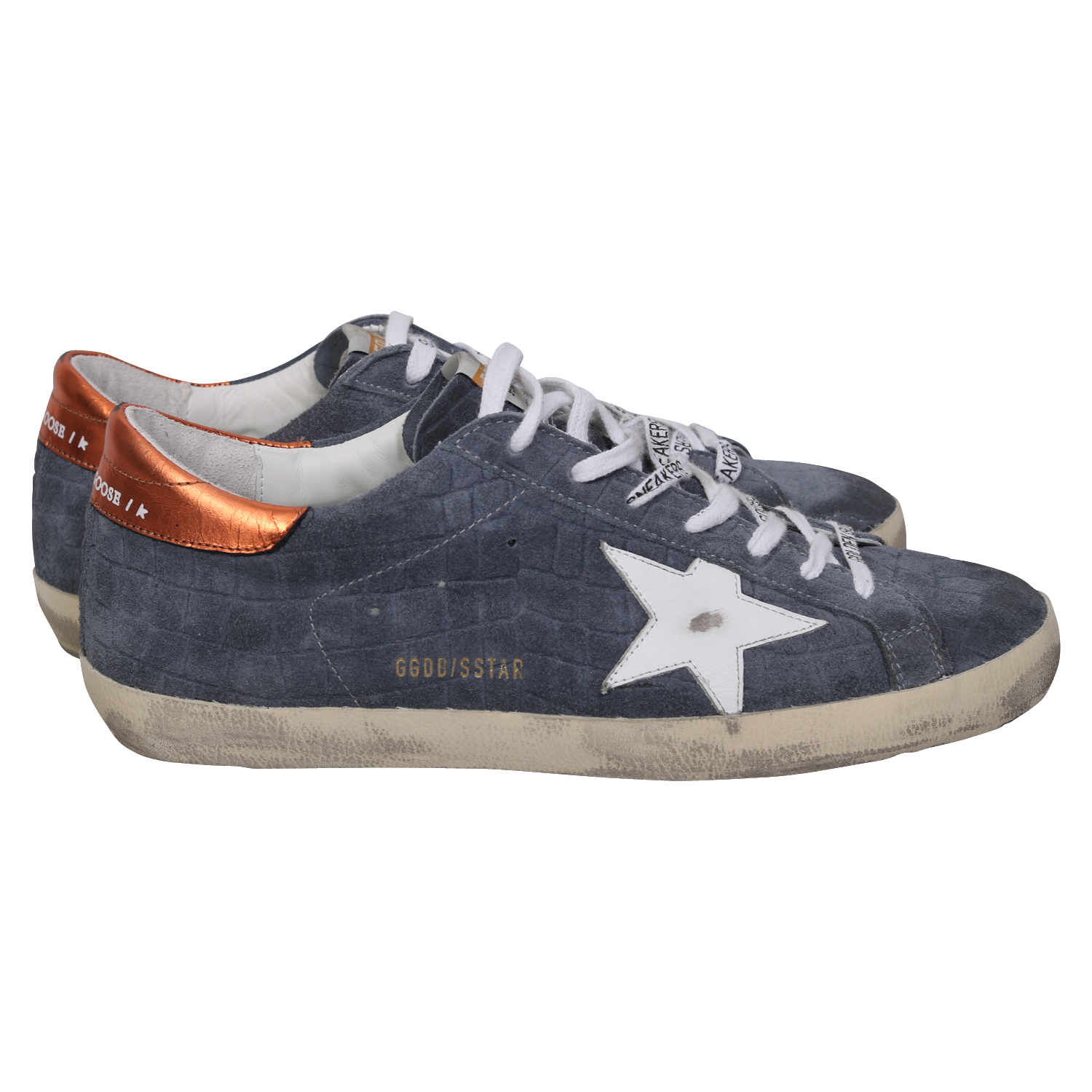 Golden Goose Sneaker Superstar Cocco Print in Grey/Copper Heel