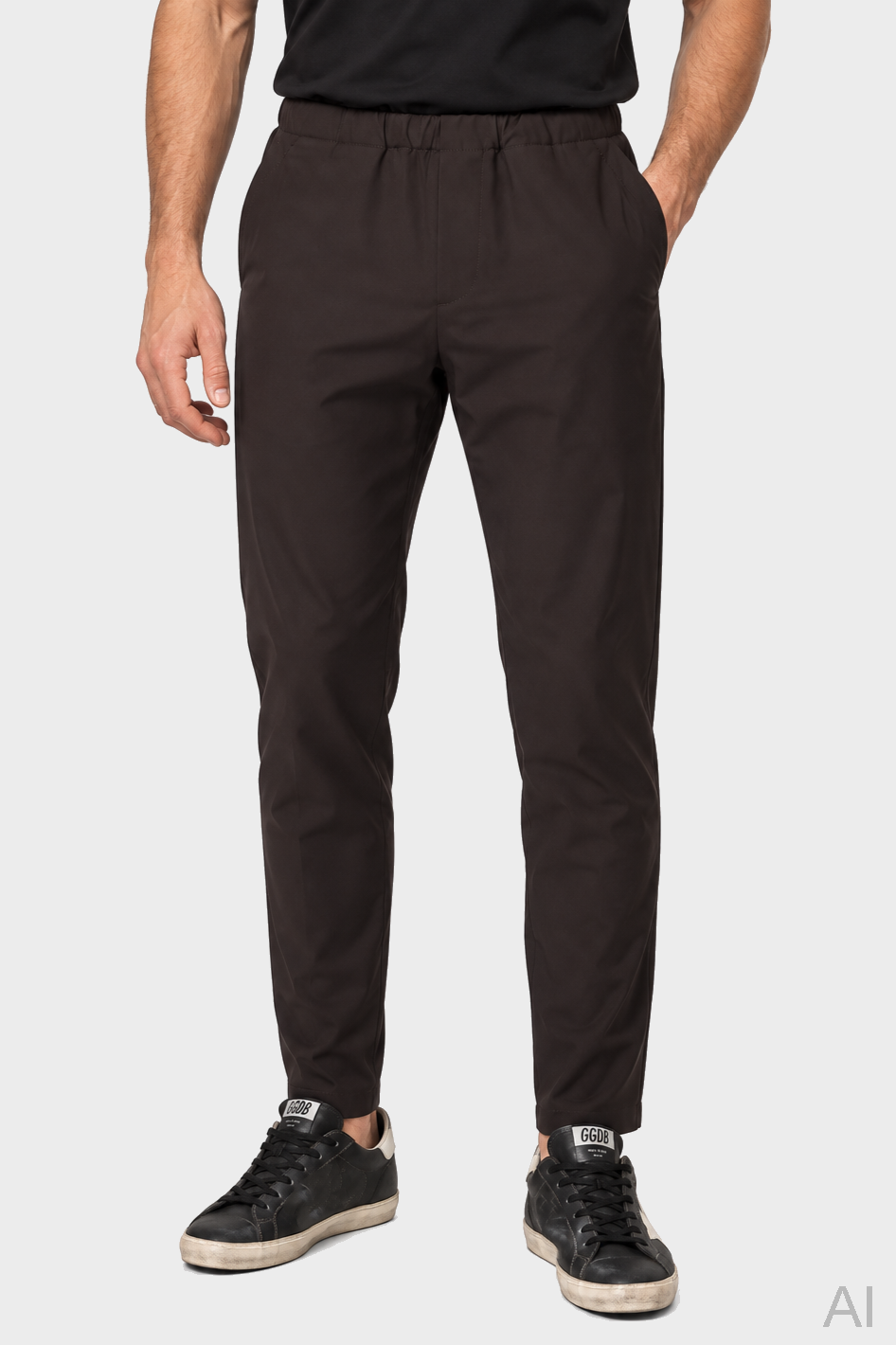 NINE:INTHE:MORNING Mirco Wool Stretch Pant in Brown 44
