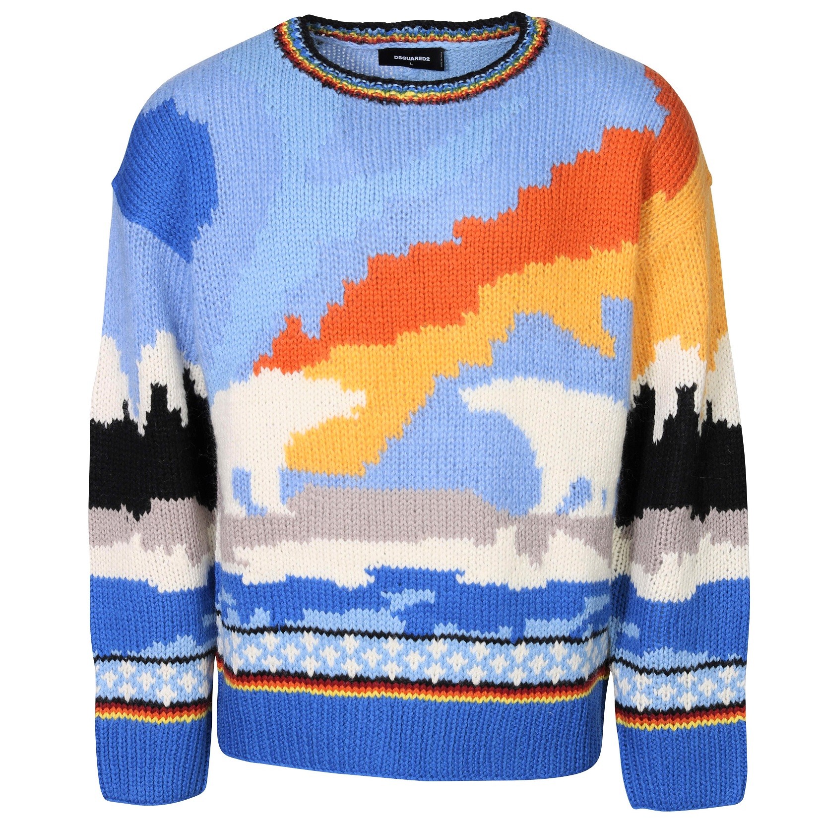 DSQUARED2 Bears Dawn Knit Pullover in Multicolor