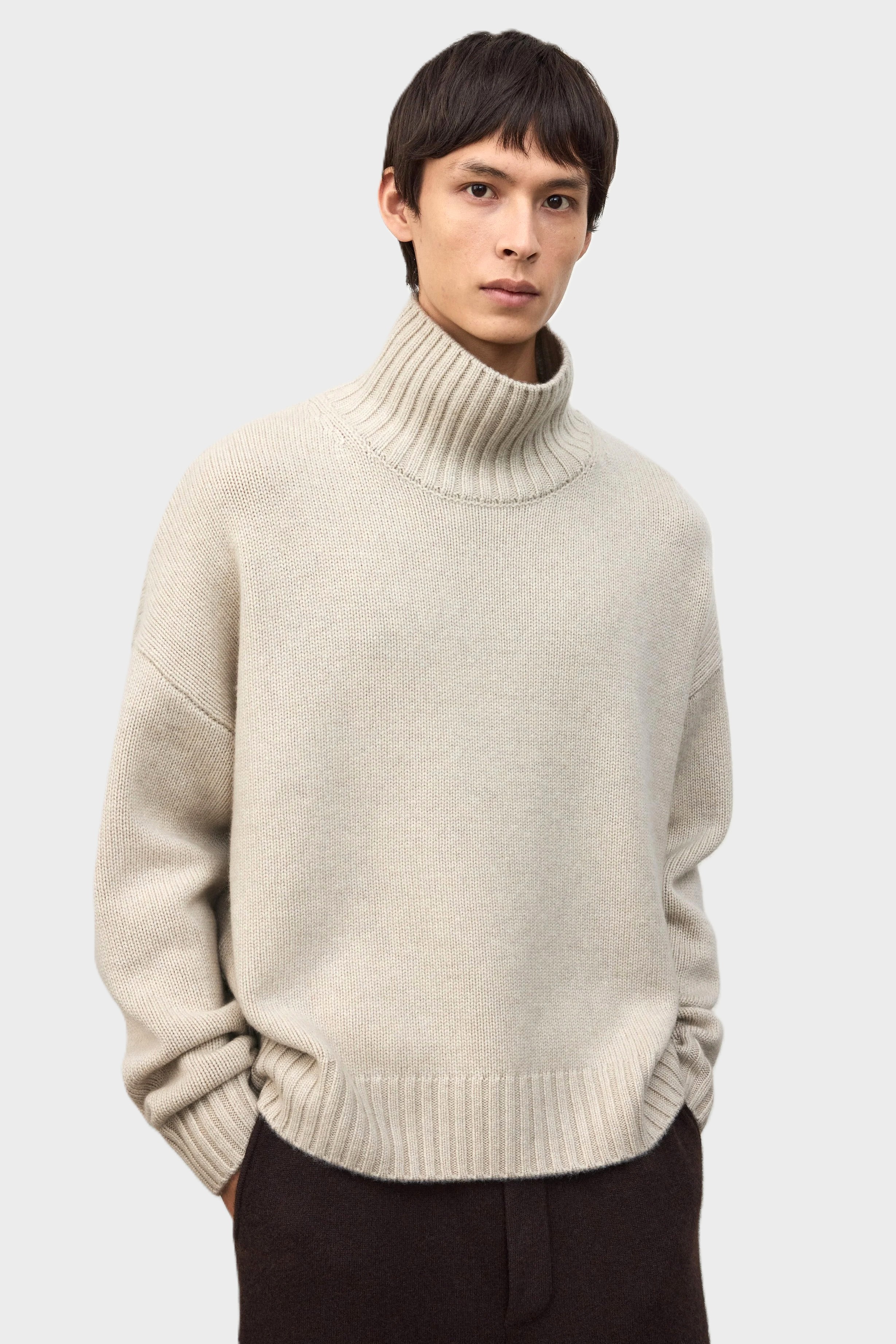 LISA YANG Olai Turtle Neck Sweater in Oyster
