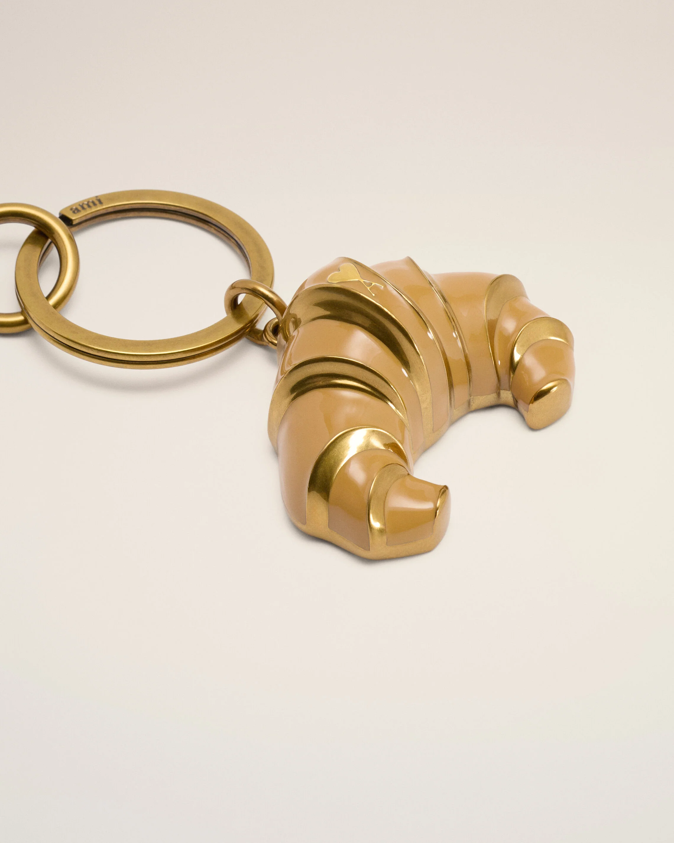 AMI PARIS Croissant Keyring in Amber