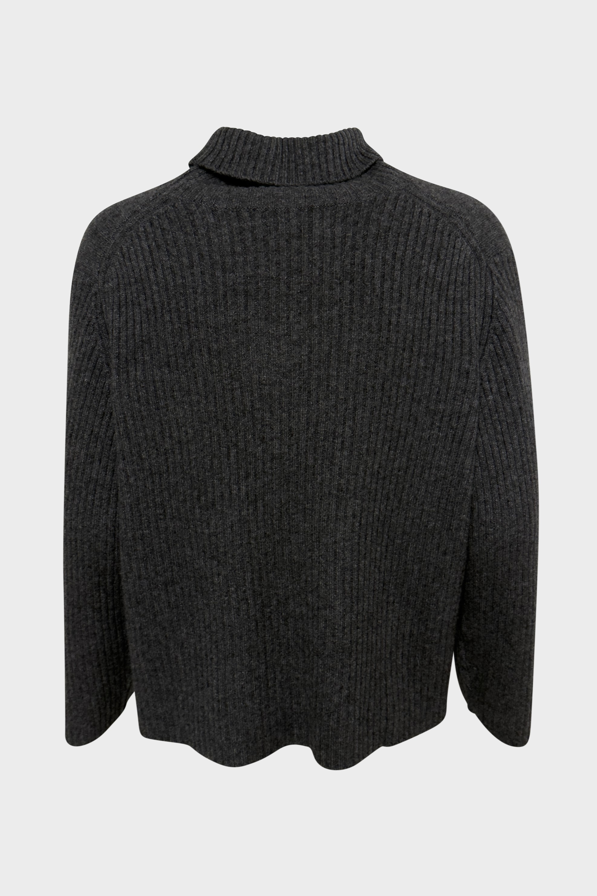 FLONA Cashmere Rip Turtlemeck Sweater in Grey