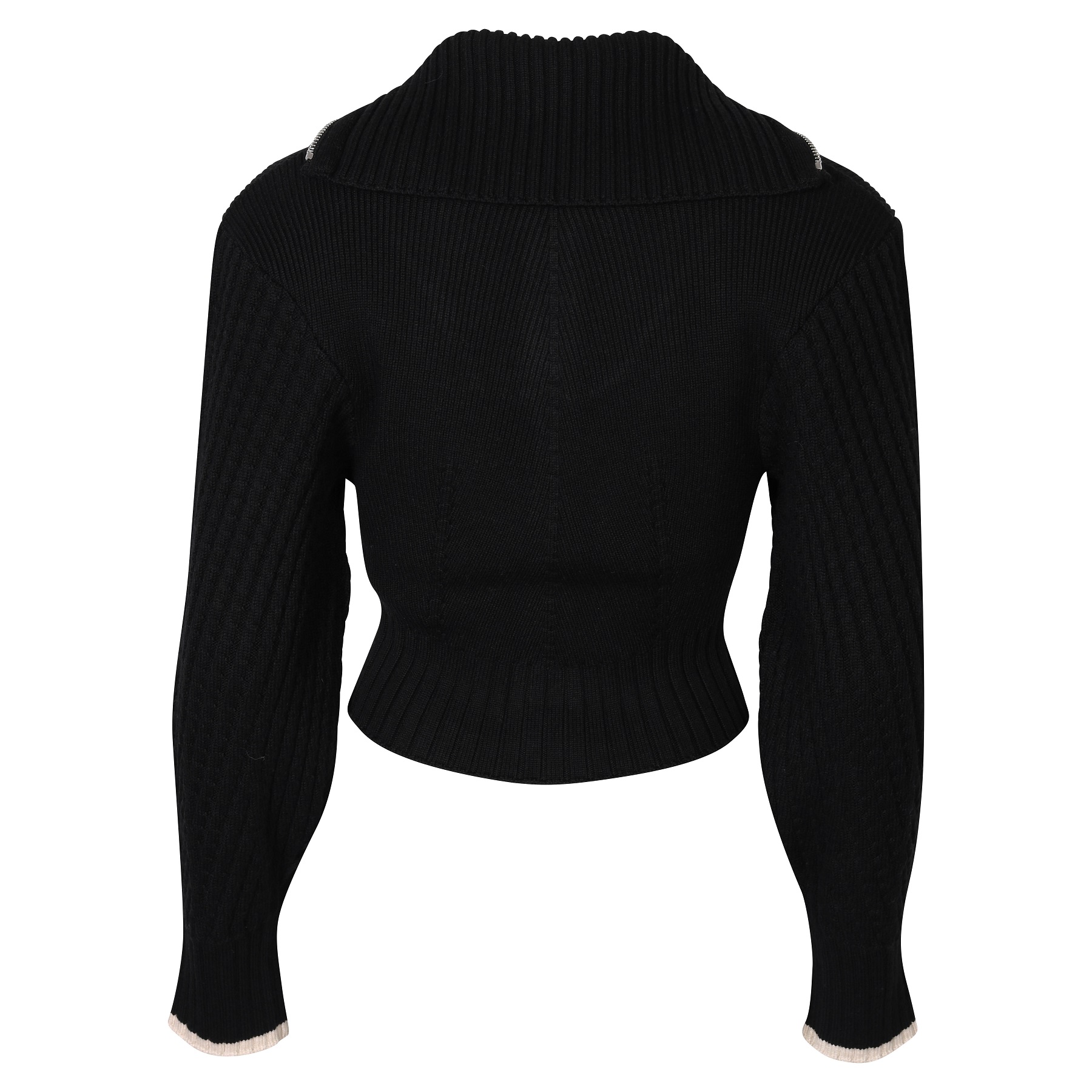 SOCIÉTÉ ANGELIQUE Merino Knit Zip Jacket with Big Shoulder 36