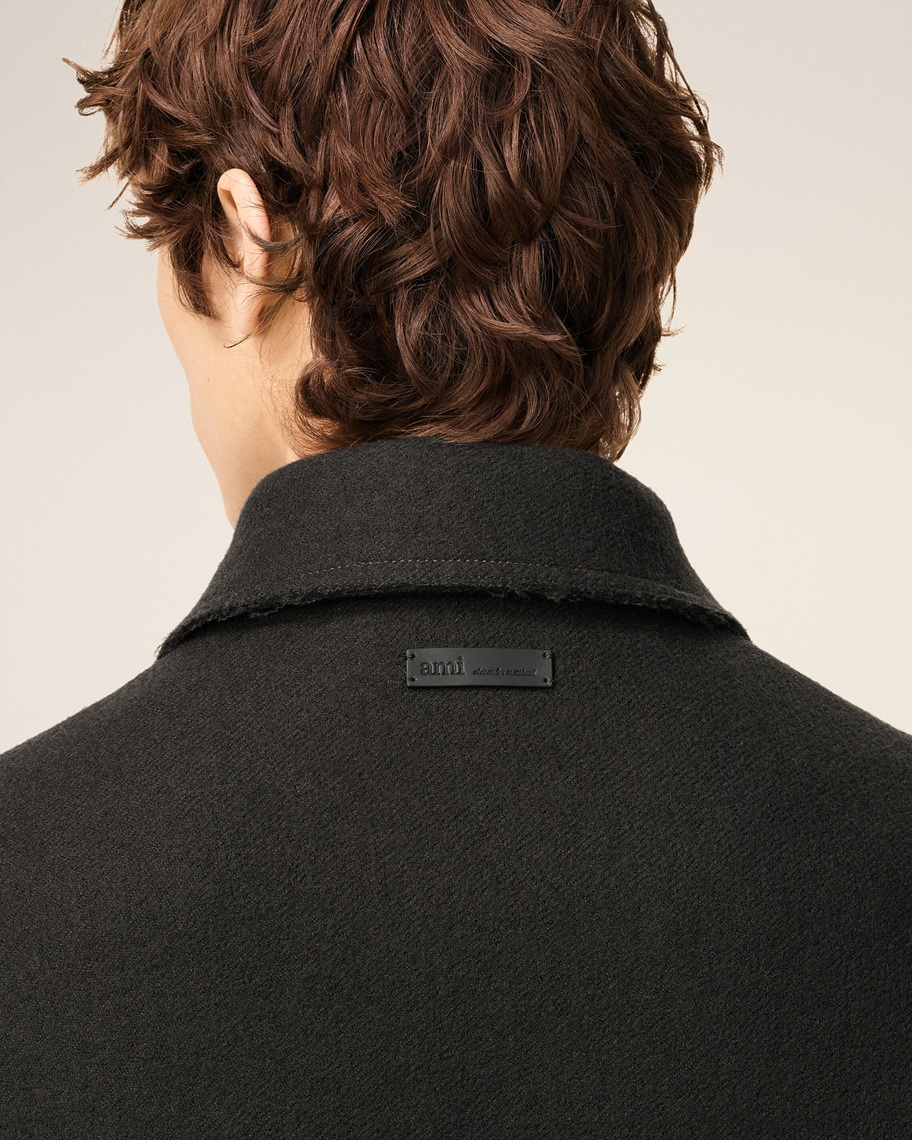 AMI PARIS Wool Shirt Jacket in Anthracite AMI PARIS Wool Shirt Jacket in Anthracite
