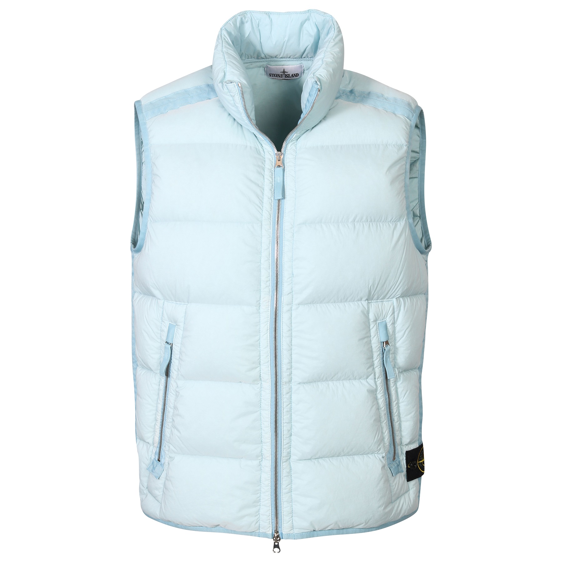 STONE ISLAND Down Vest in Sky Blue