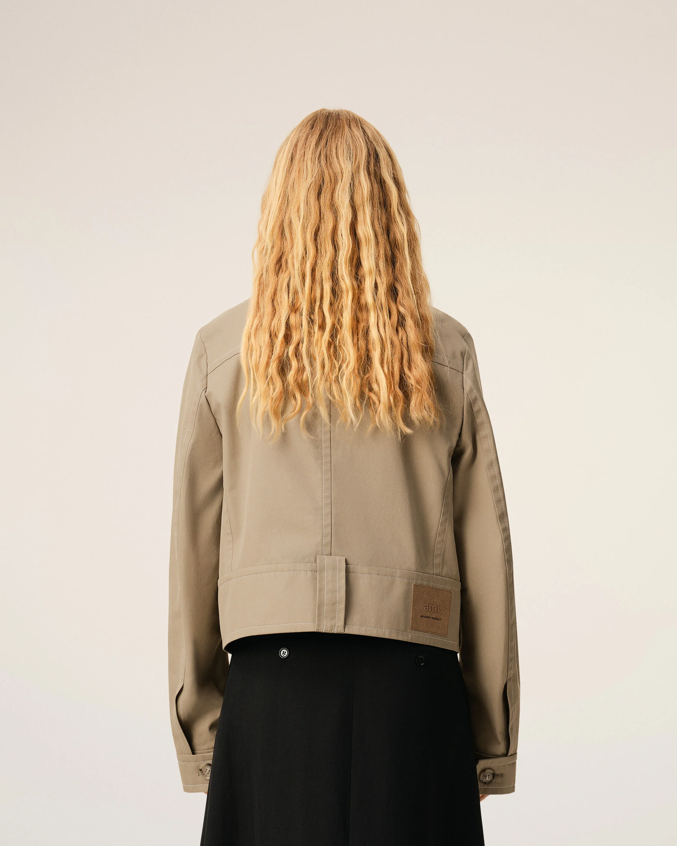 AMI PARIS Cropped Jacket in Beige L