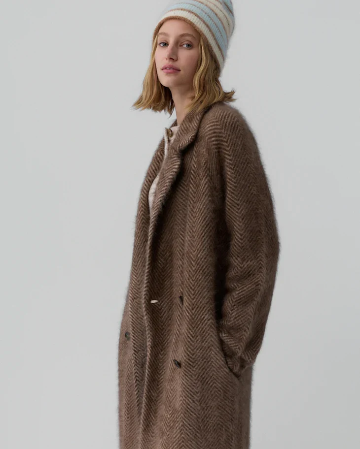GUEST IN RESIDENCE Grizzly Cashmere Coat in Chestnut/Taupe
