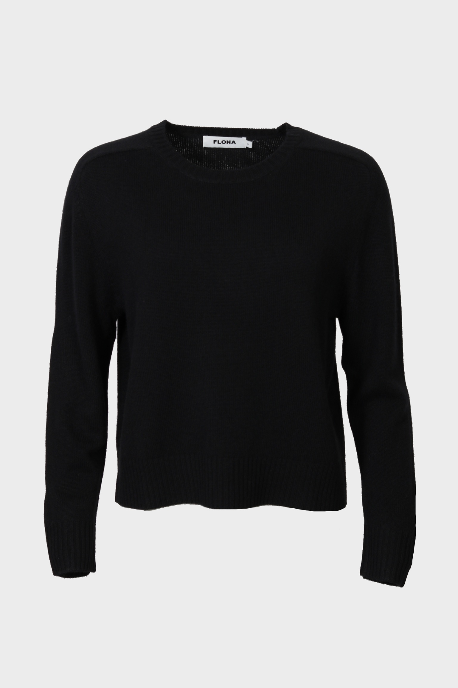 FLONA Cashmere Crewneck Sweater in Black