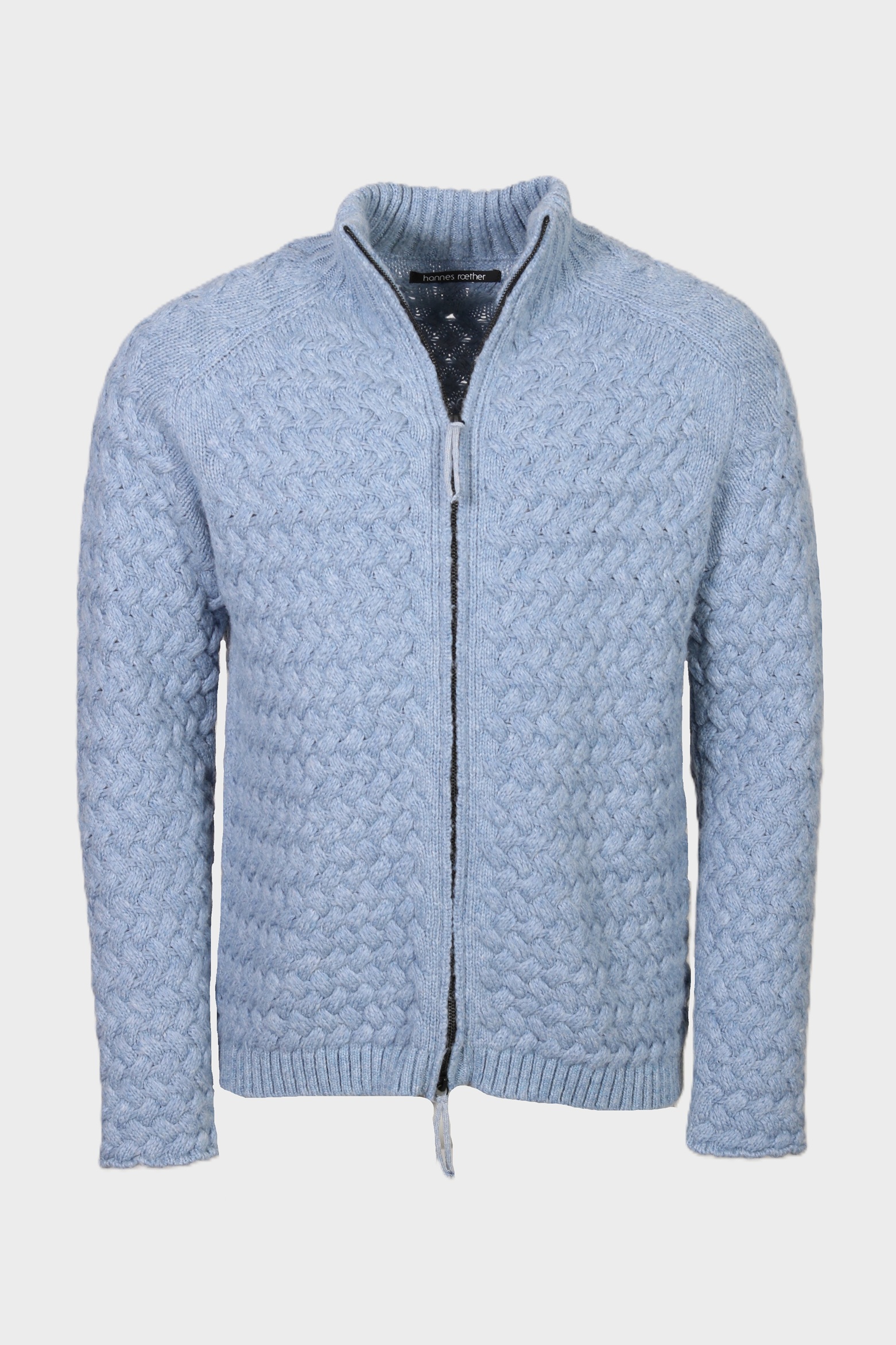 HANNES ROETHER Knit Jacket in Light Blue