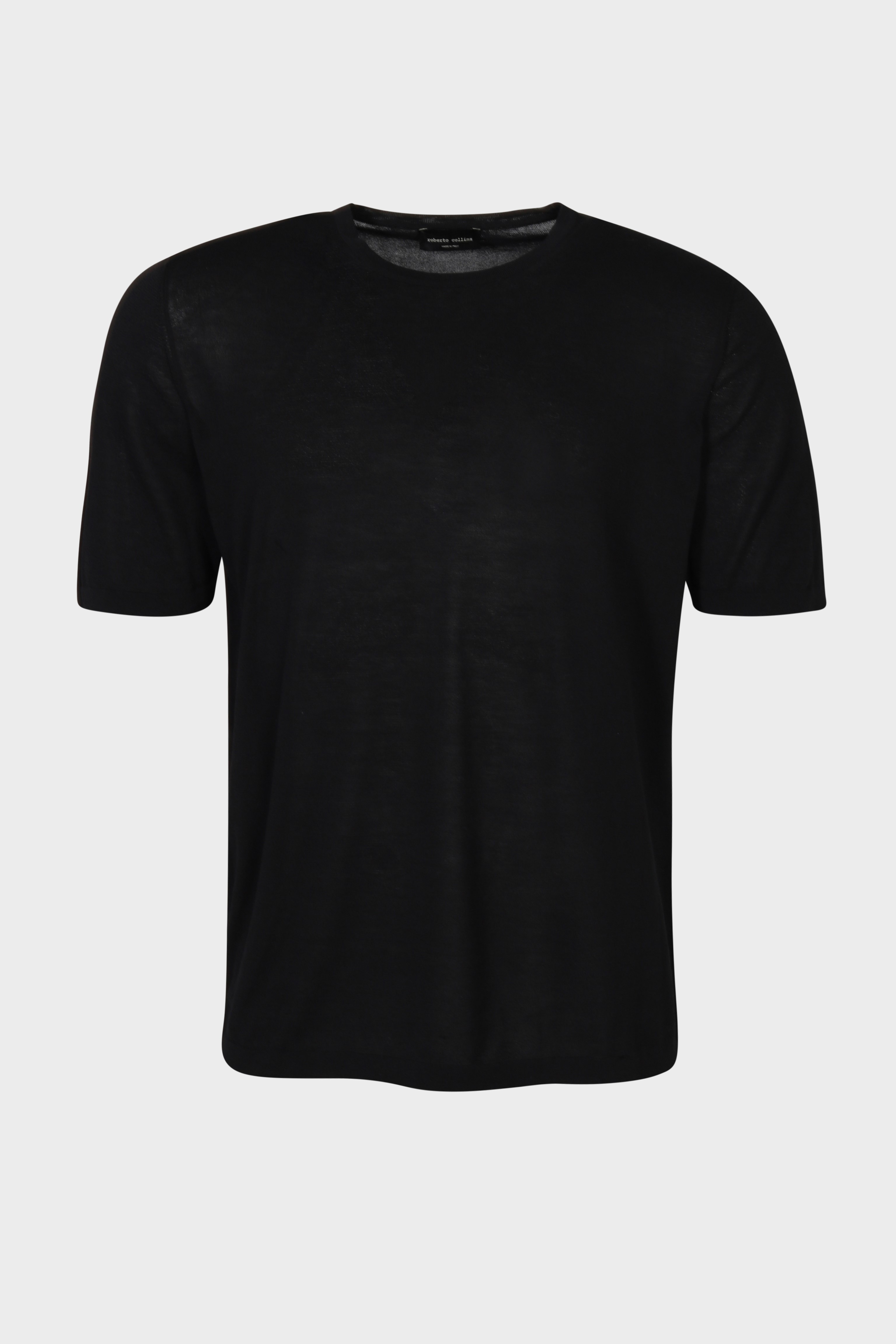 ROBERTO COLLINA Cotton Knit T-Shirt in Black