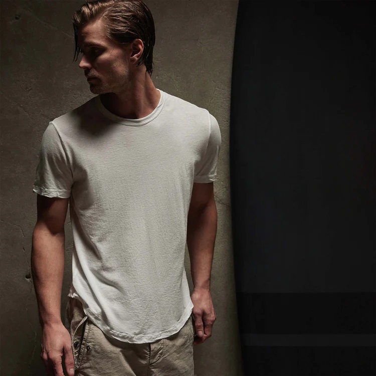 JAMES PERSE Clear Jersey Crew Neck in White 2XL/5