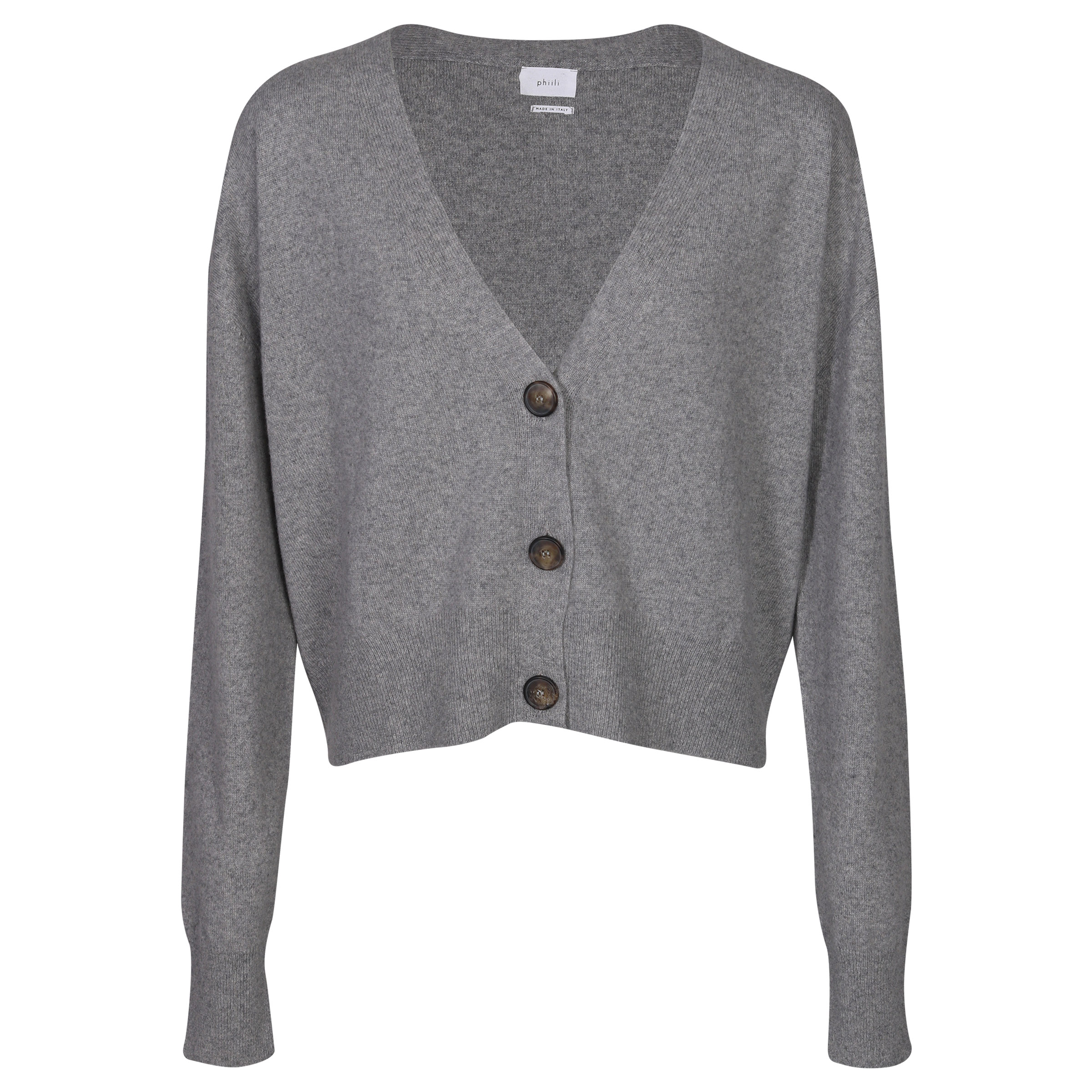 Phiili Recycled Cashmere Cardigan in Grey S/M